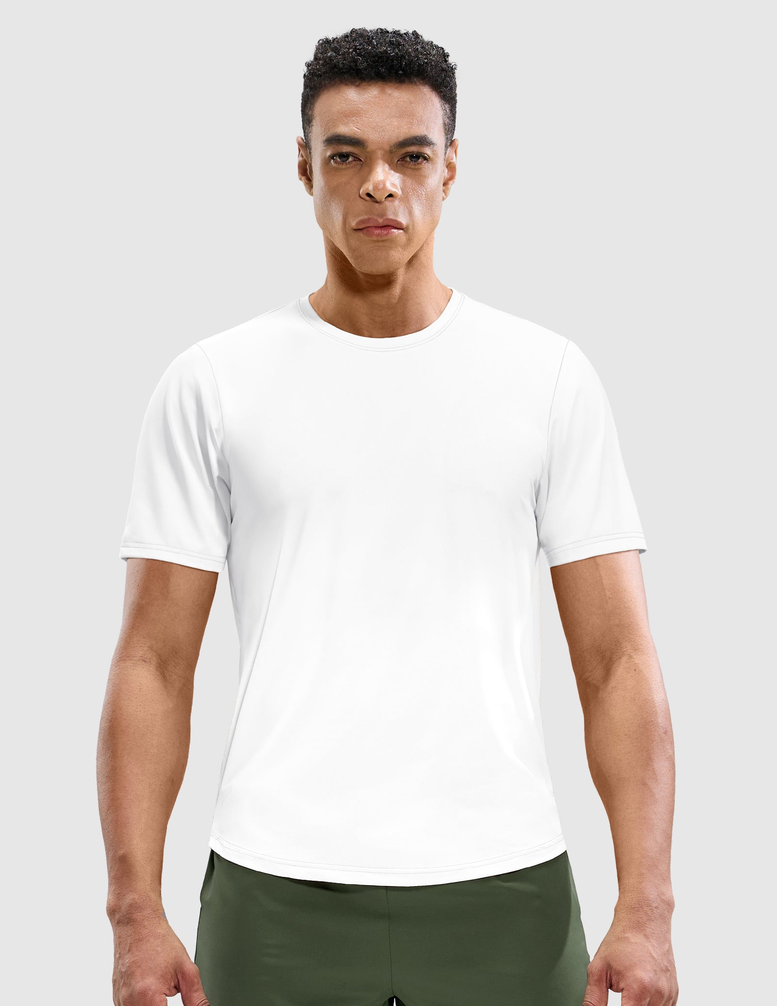 MIER Men’s Workout T-Shirt Dry Fit Short Sleeve UPF 50+ Running Tee Men's T-Shirts White / S