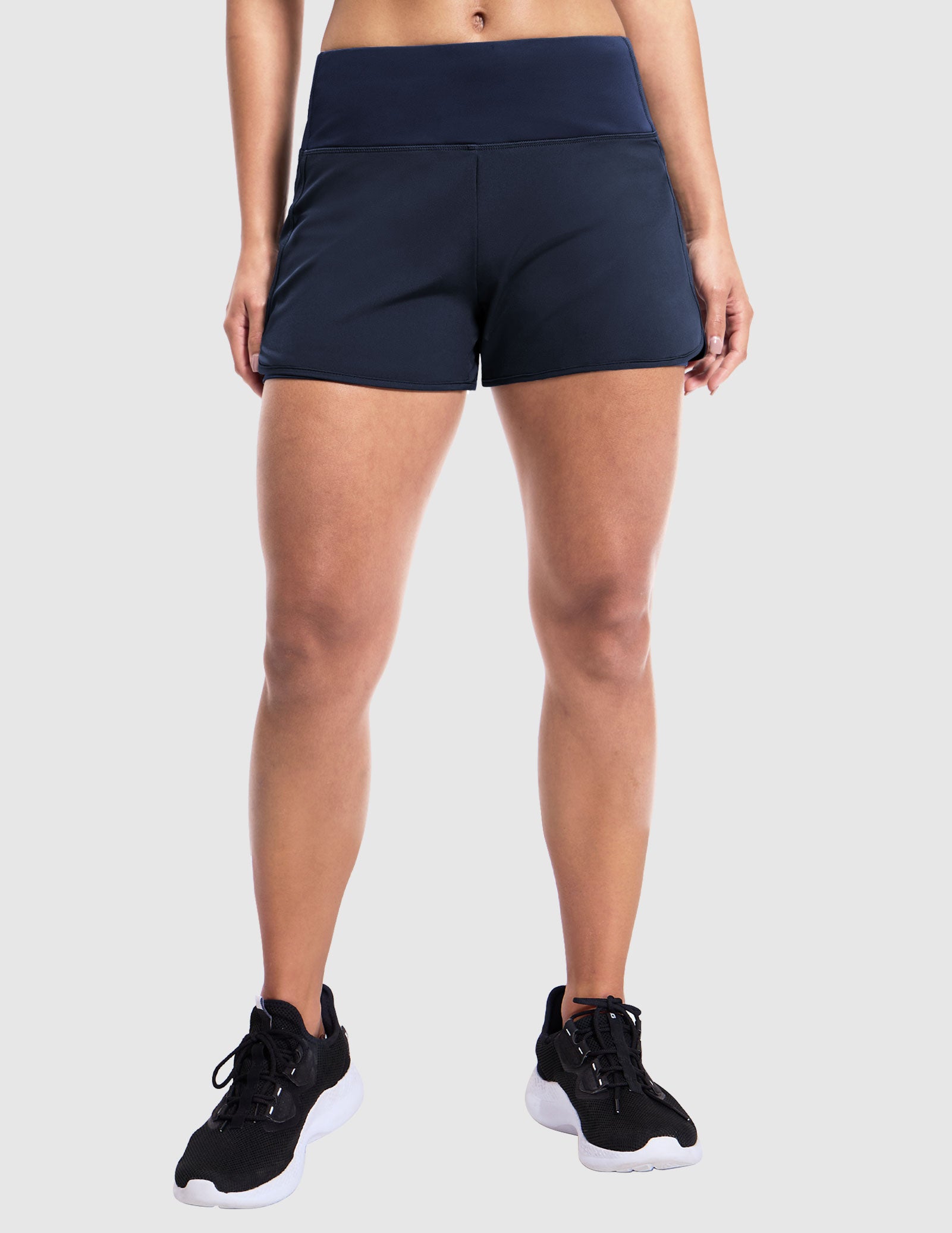 MIER Women's 2 in 1 Running Shorts with Liner and Zipper Pocket 3 Inch Women Shorts