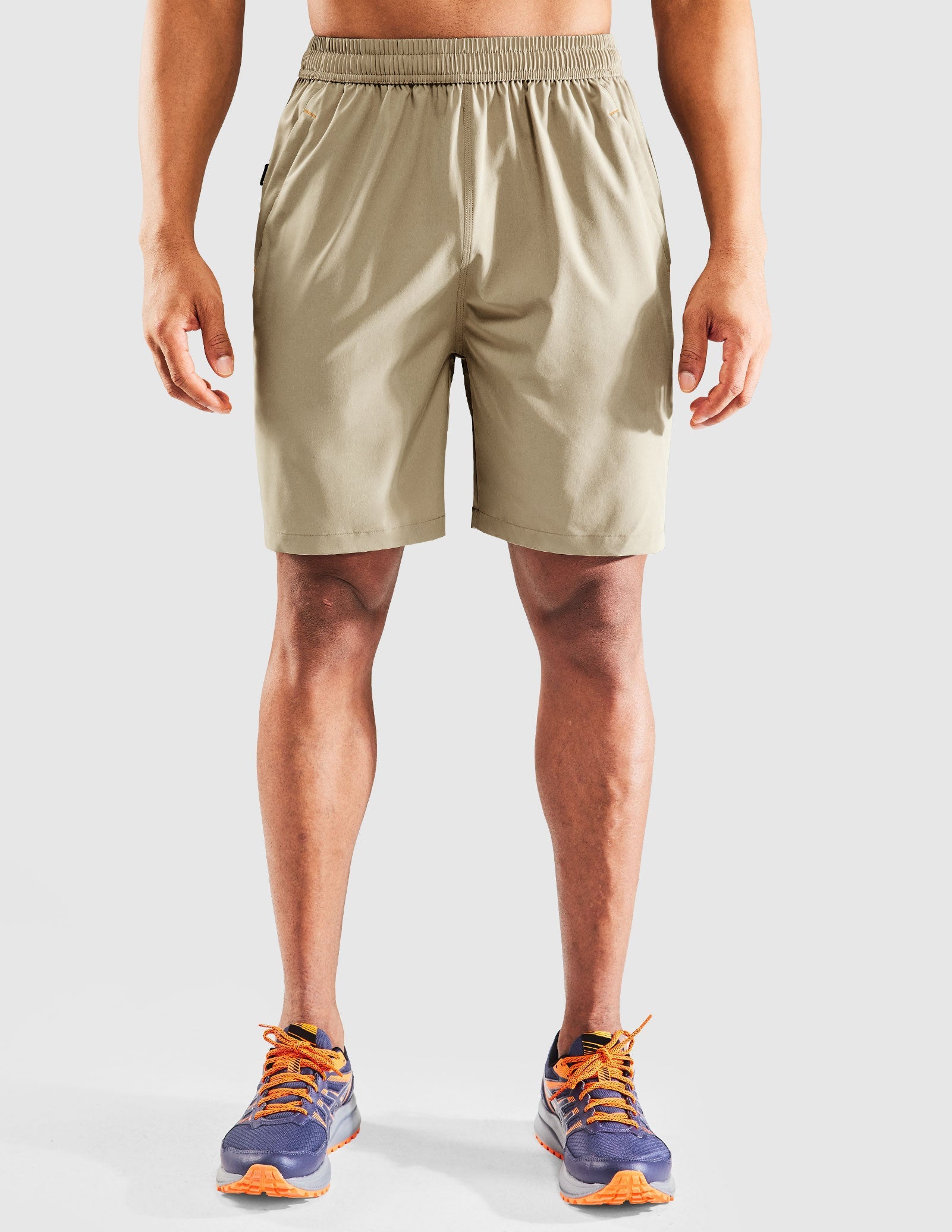 Pantalones cortos para correr de secado rápido para hombre con bolsillo con cremallera de 7 pulgadas