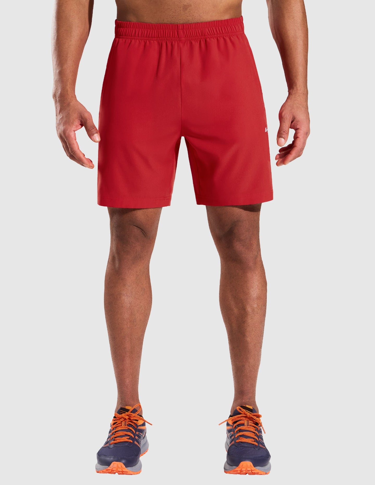 MIER Men’s 7” Athletic Shorts Quick Dry with 3 Zipper Pockets, No Liner Men's Shorts Red / S