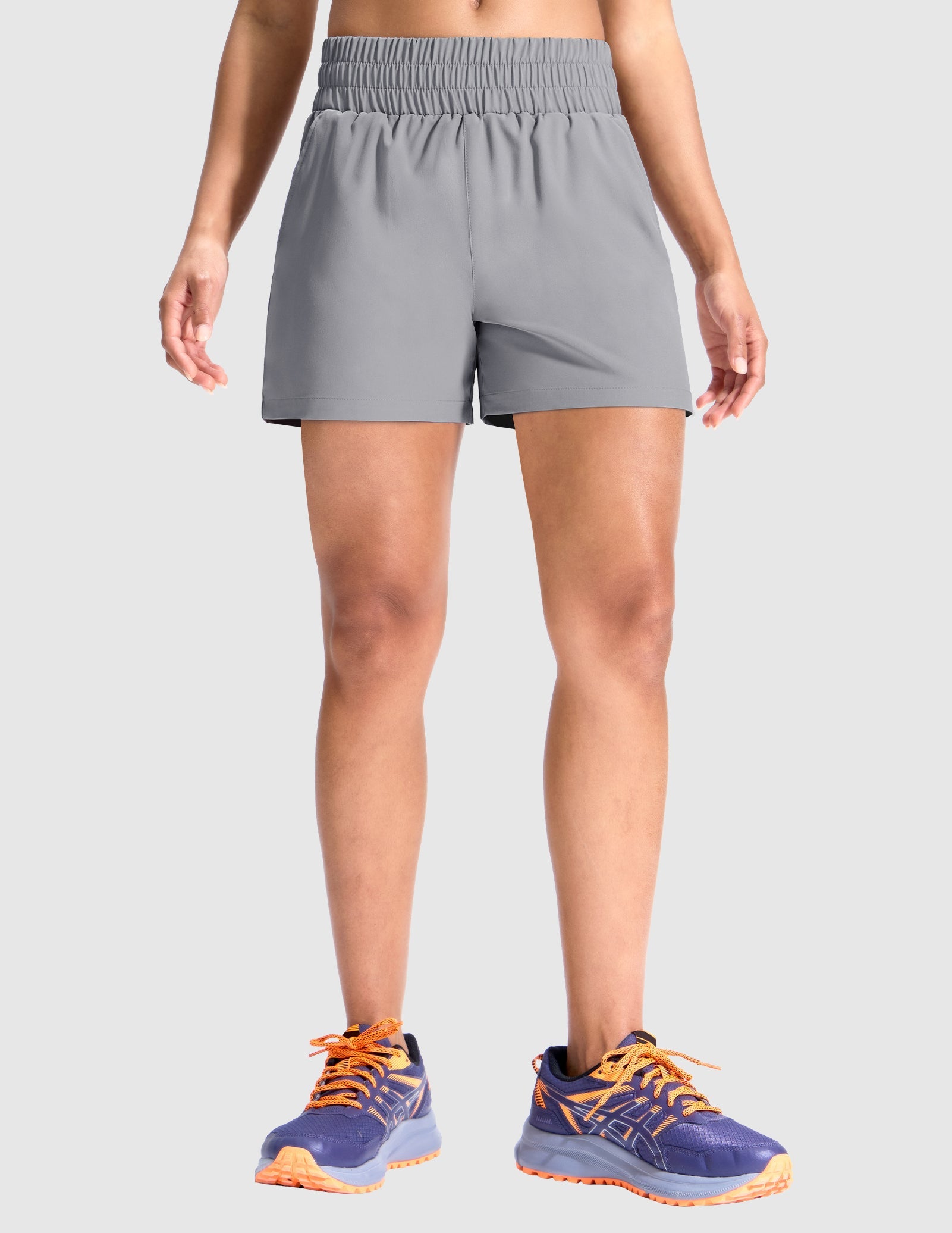 MIER Women’s Running Shorts Quick Dry Mid Waist Athletic Shorts 4" Inseam 3 Pockets Women Shorts