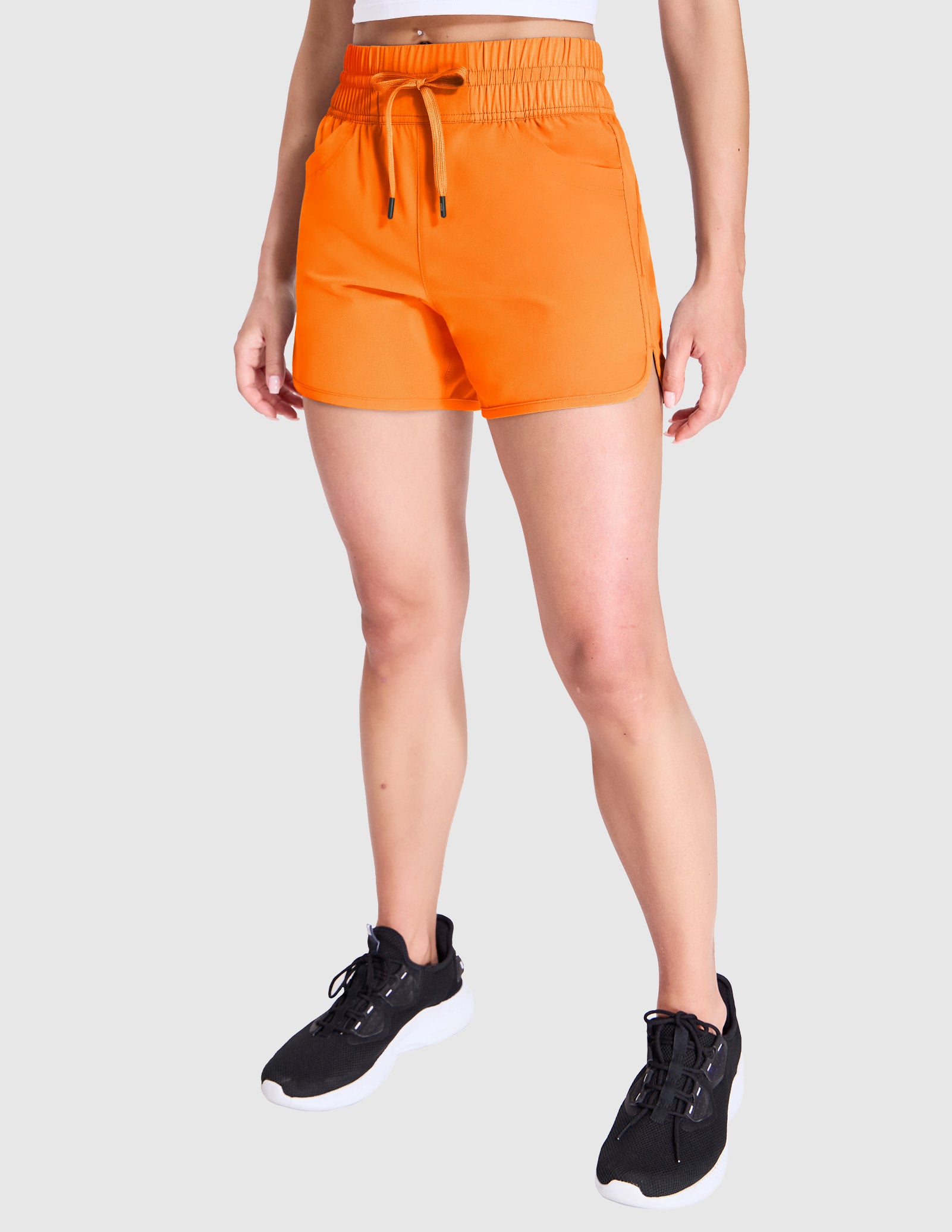 MIER Women's Quick Dry Running Shorts with Liner Women Shorts Orange / XS