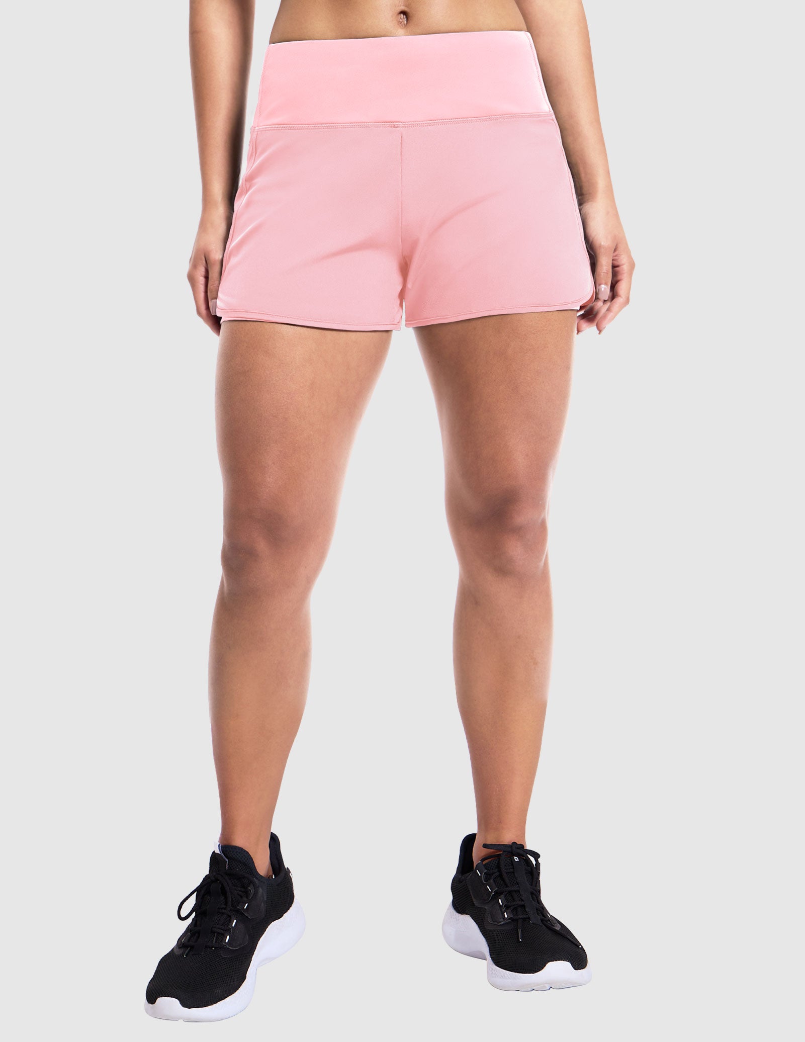 MIER Women's 2 in 1 Running Shorts with Liner and Zipper Pocket 3 Inch Women Shorts