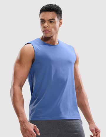 MIER Cotton Blend Running Tank for Men Stretchable and Moisture