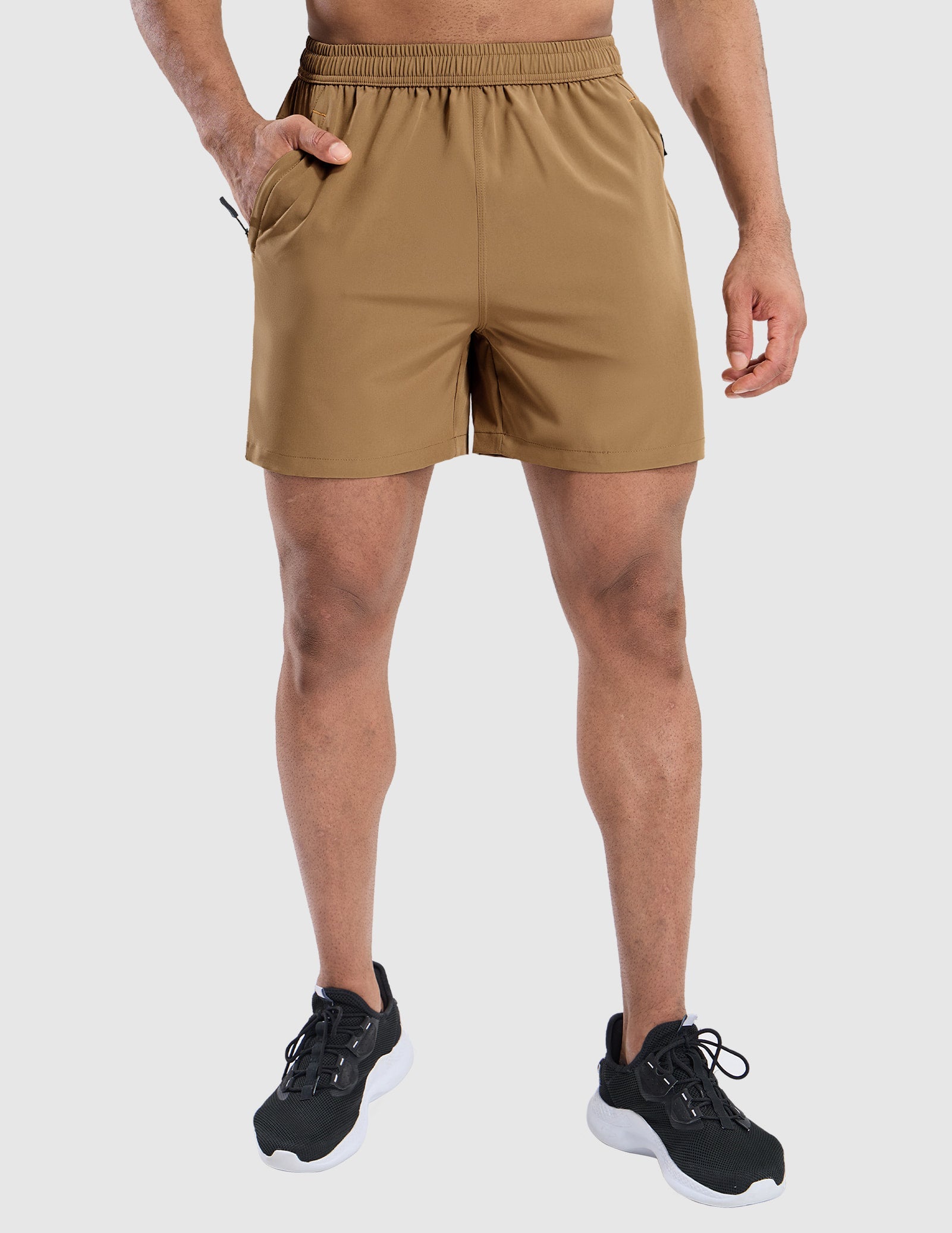 MIER Men's 5 Inch Dry Fit Running Shorts with Zipper Pockets Men's Shorts