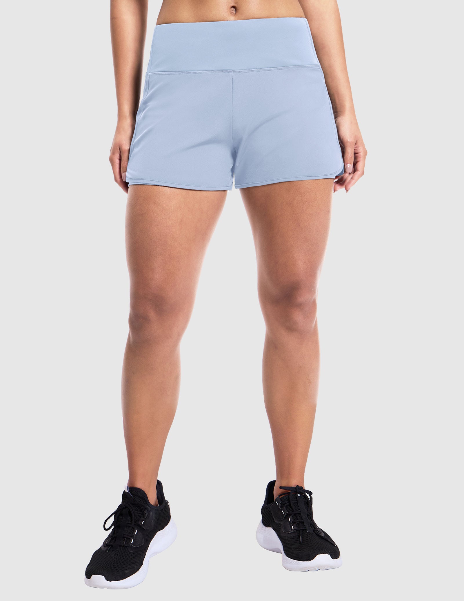 MIER Women's 2 in 1 Running Shorts with Liner and Zipper Pocket 3 Inch Women Shorts