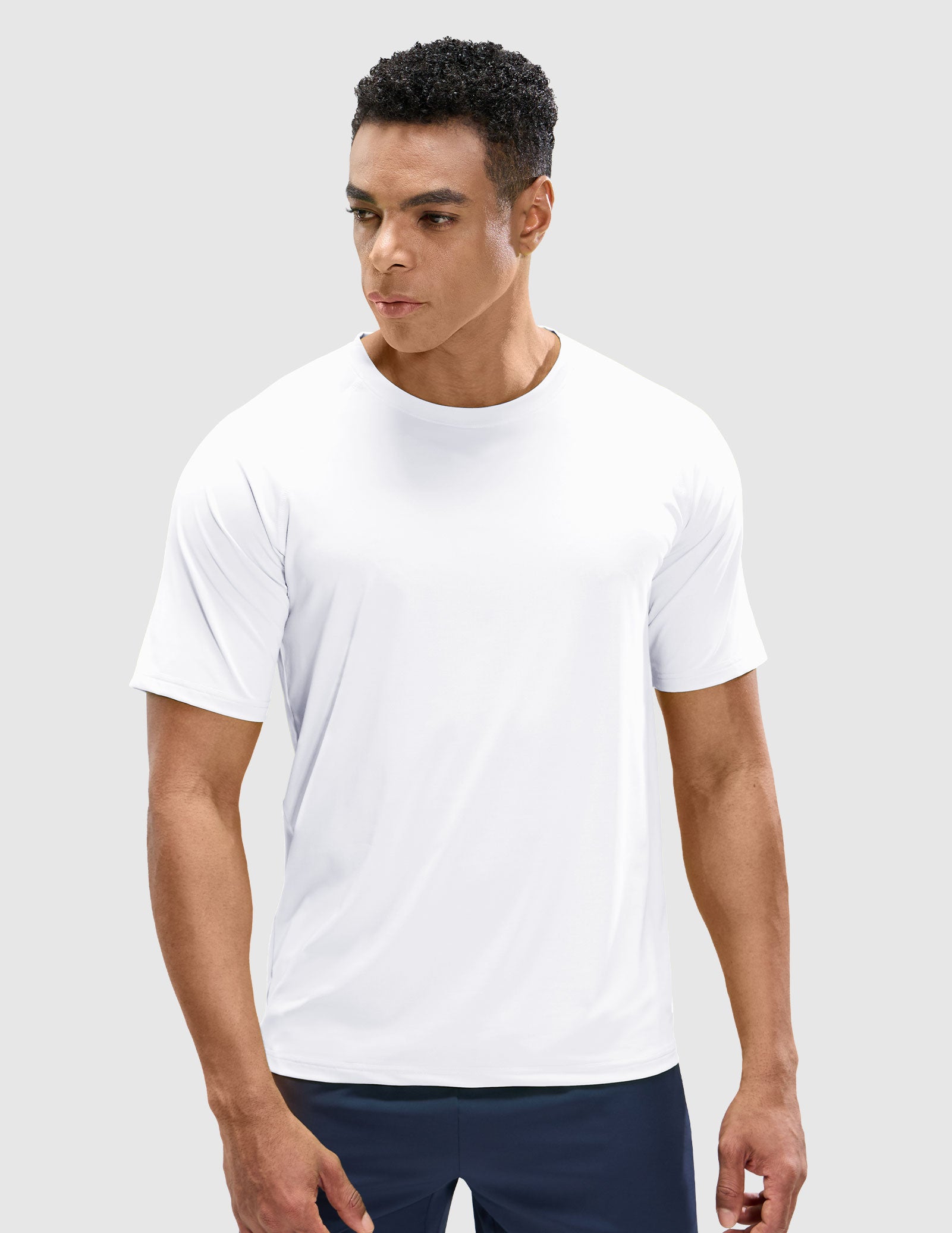 MIER Men's Workout T Shirts Stretchy Quick Dry and Moisture Wicking Men's T-Shirts White / S