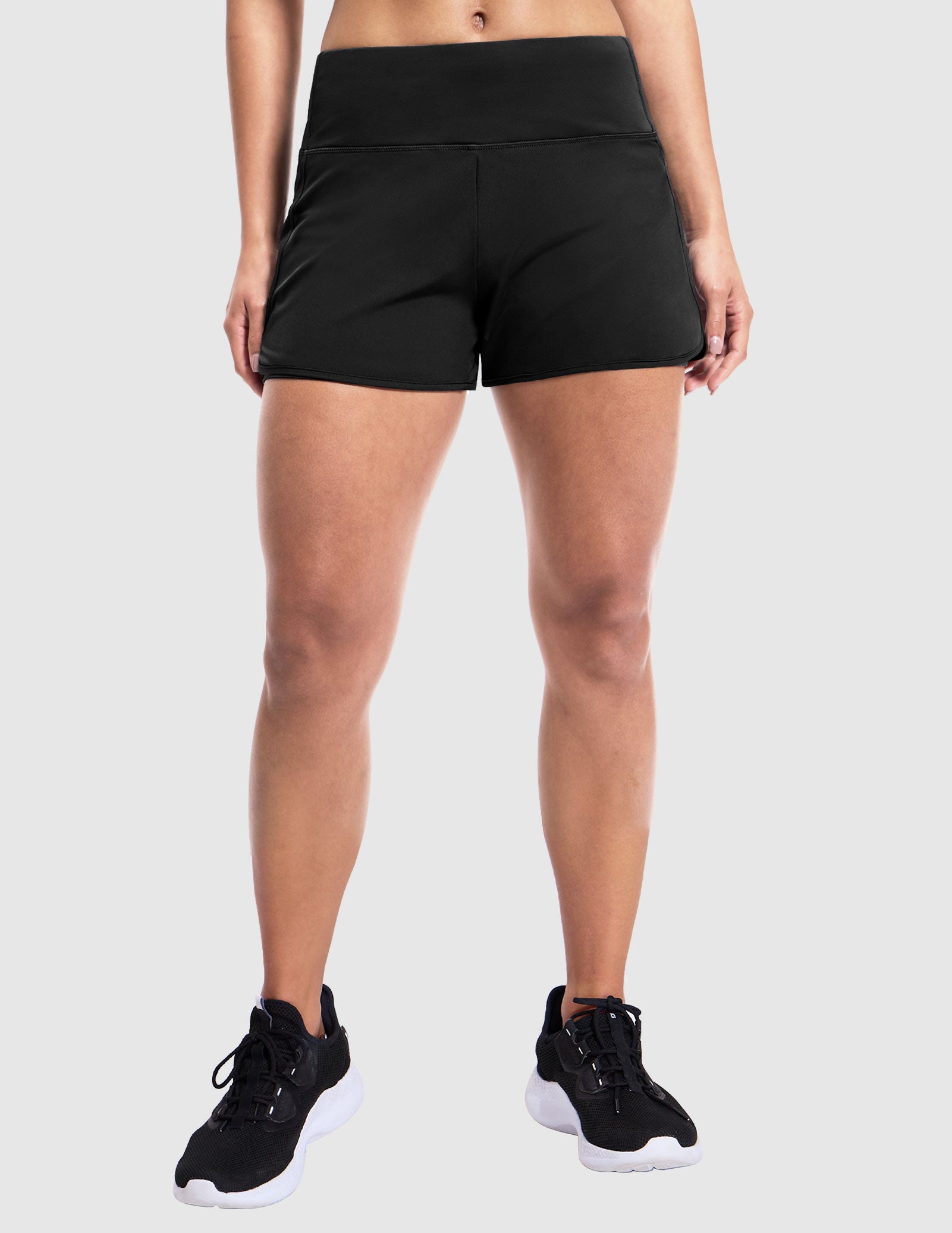 MIER Women's 2 in 1 Running Shorts with Liner and Zipper Pocket 3 Inch Women Shorts