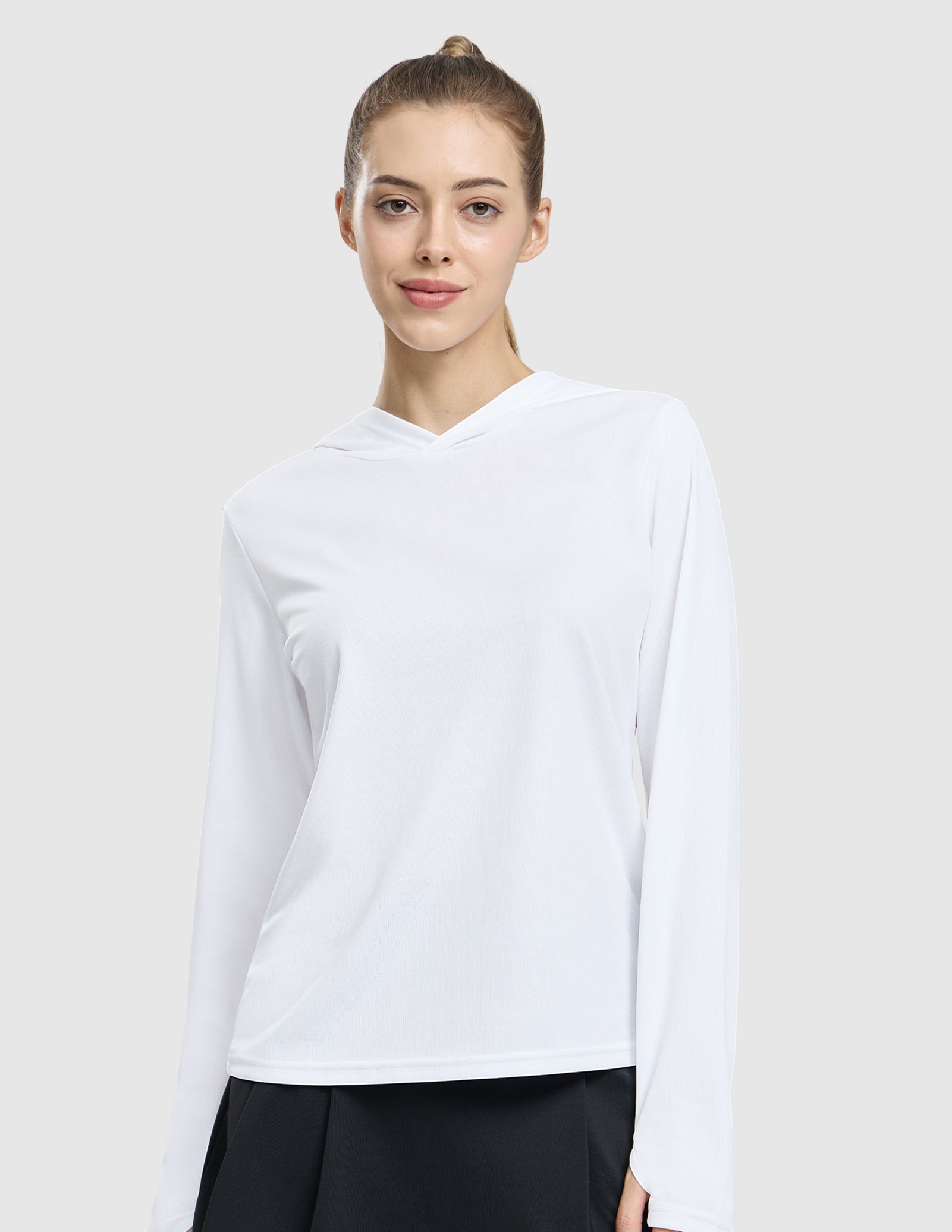 MIER Women's Long Sleeve Hooded Sun Shirt UPF 50+ Performance Hoodie Women Shirts White / XS