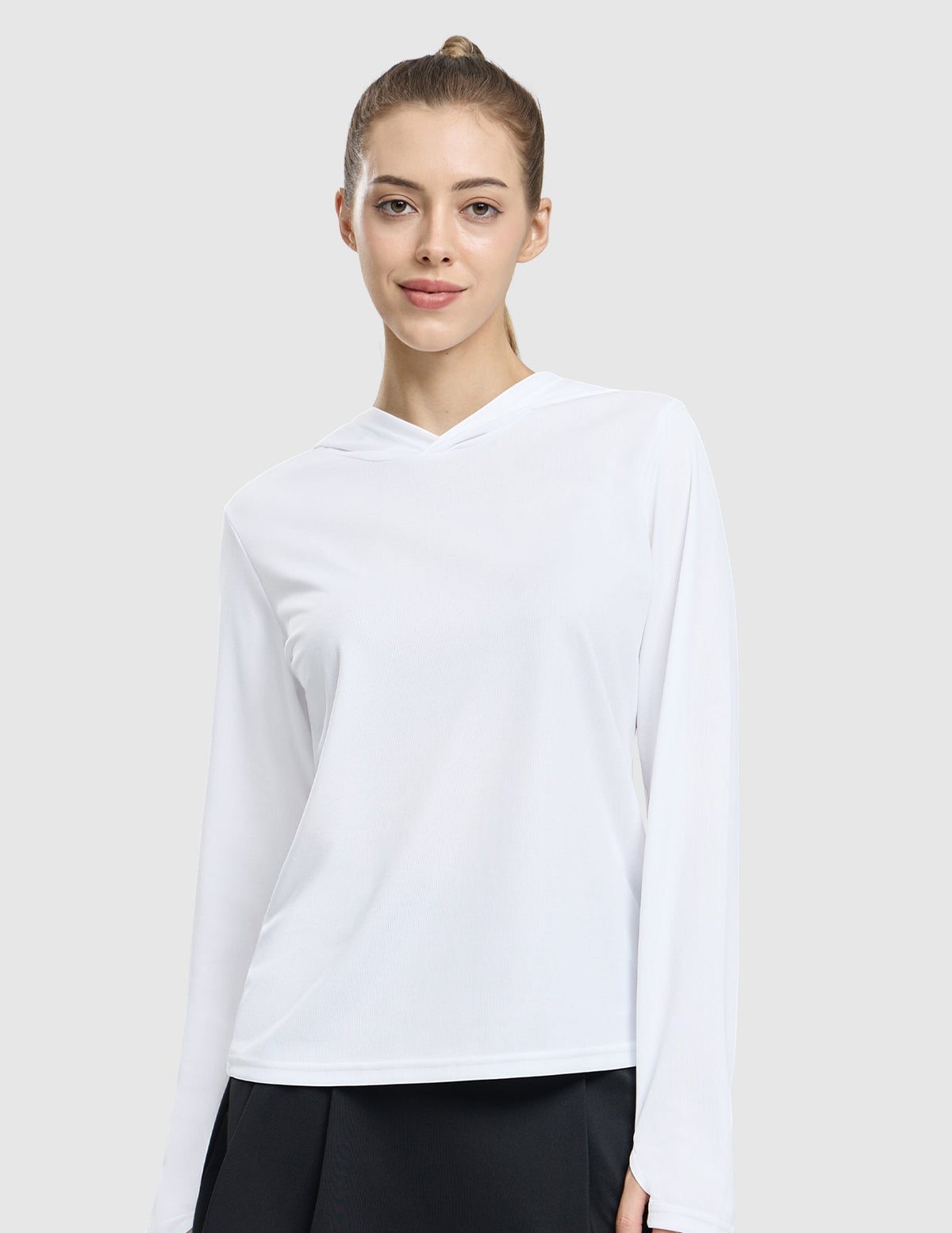 MIER Women's Long Sleeve Hooded Sun Shirt UPF 50+ Performance Hoodie Women Shirts White / XS