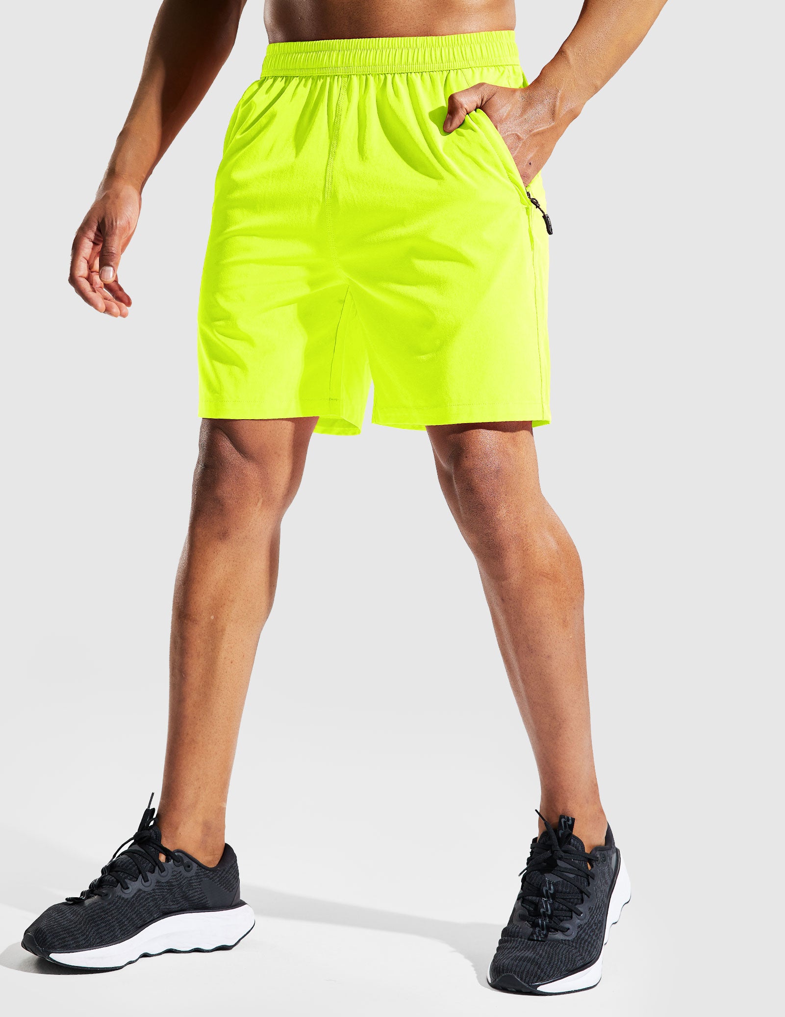 Men's Quick Dry Running Shorts with Zipper Pocket 7 Inch