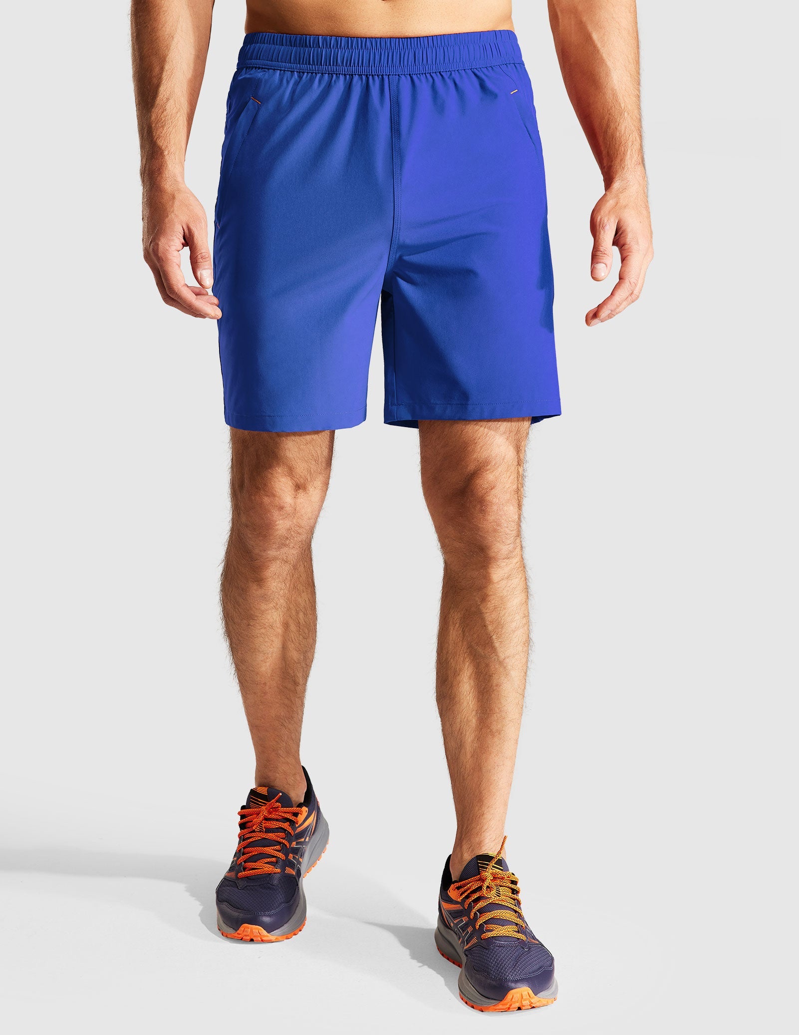 Pantalones cortos para correr de secado rápido para hombre con bolsillo con cremallera de 7 pulgadas