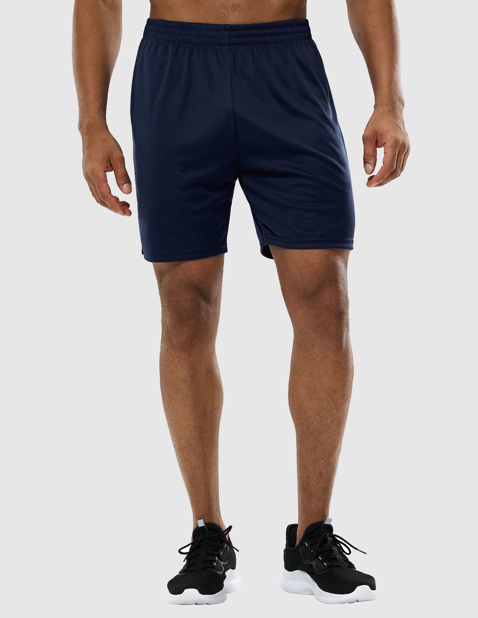 MIER Men Quick-Dry Athletic Running Shorts without Pockets Men's Shorts Navy / XS