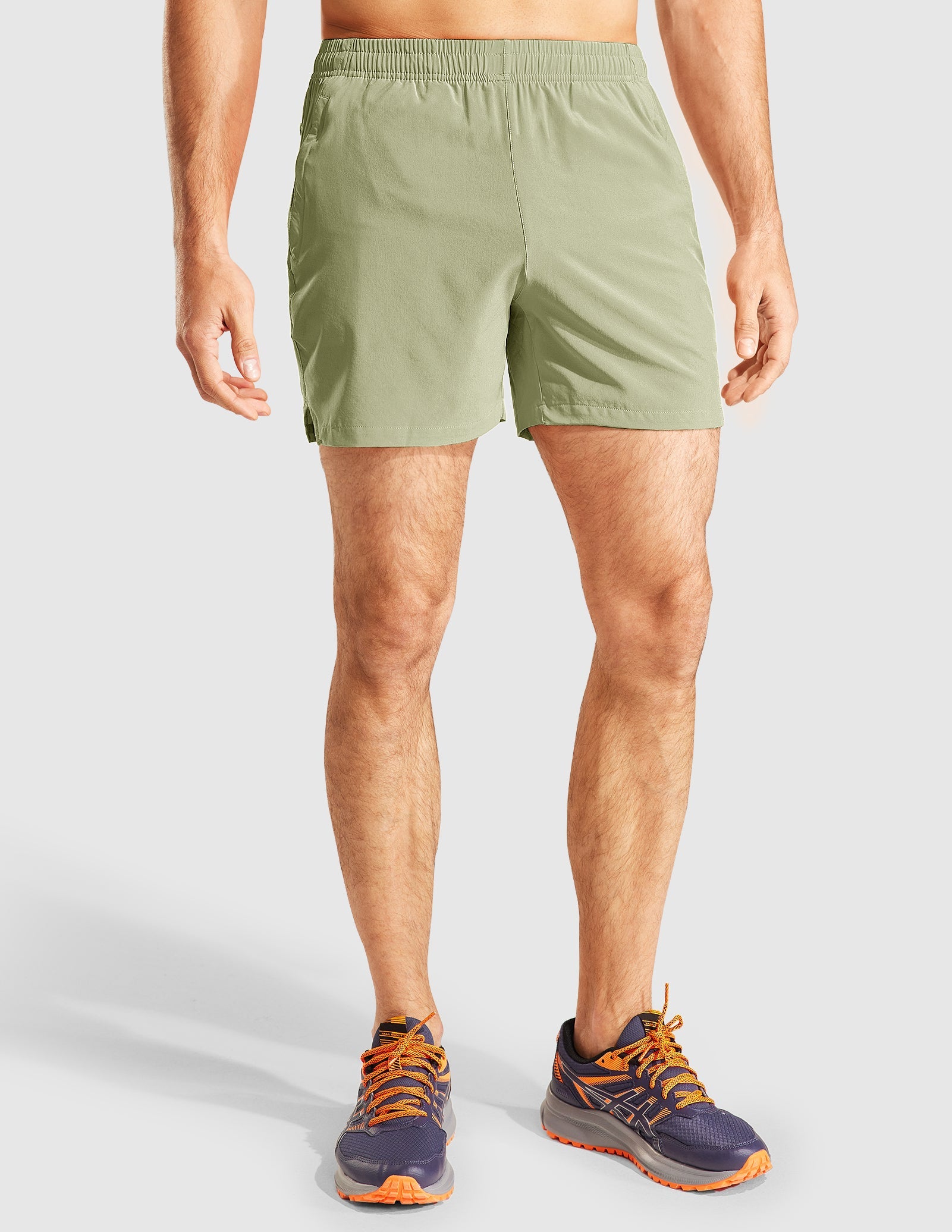 MIER Men‘s 5 Inch Running Shorts with Zipper Pockets Men's Shorts