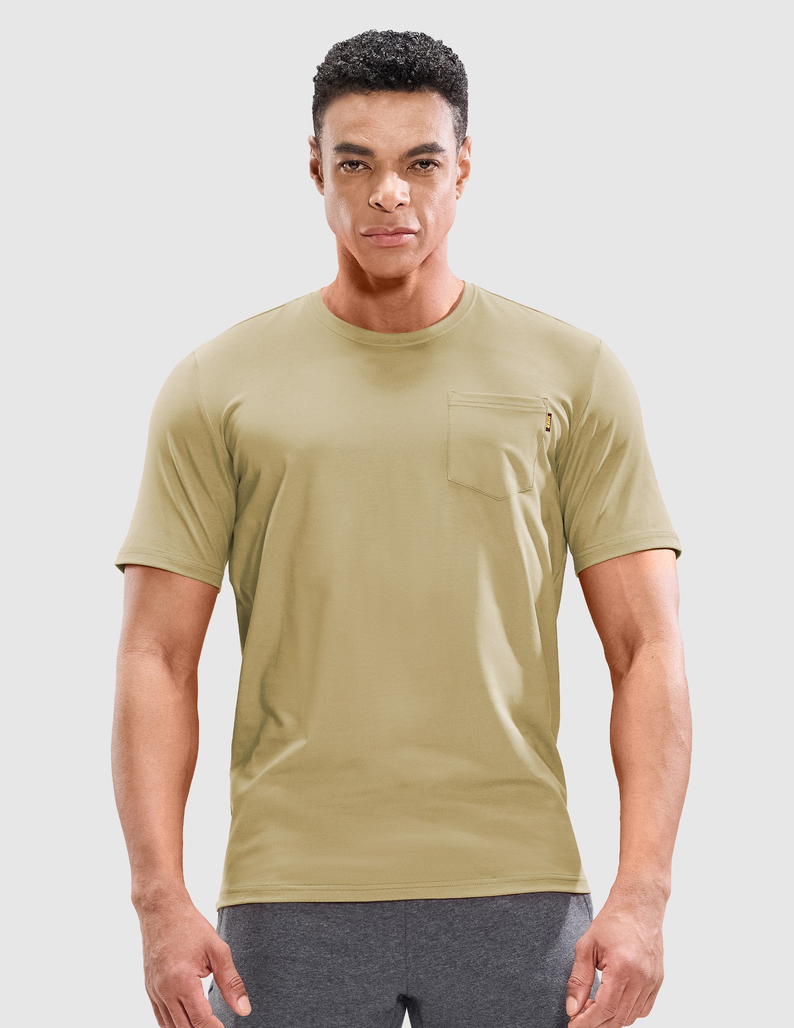 MIER Men's Cotton T-Shirts with Pocket Soft Crewneck Tee