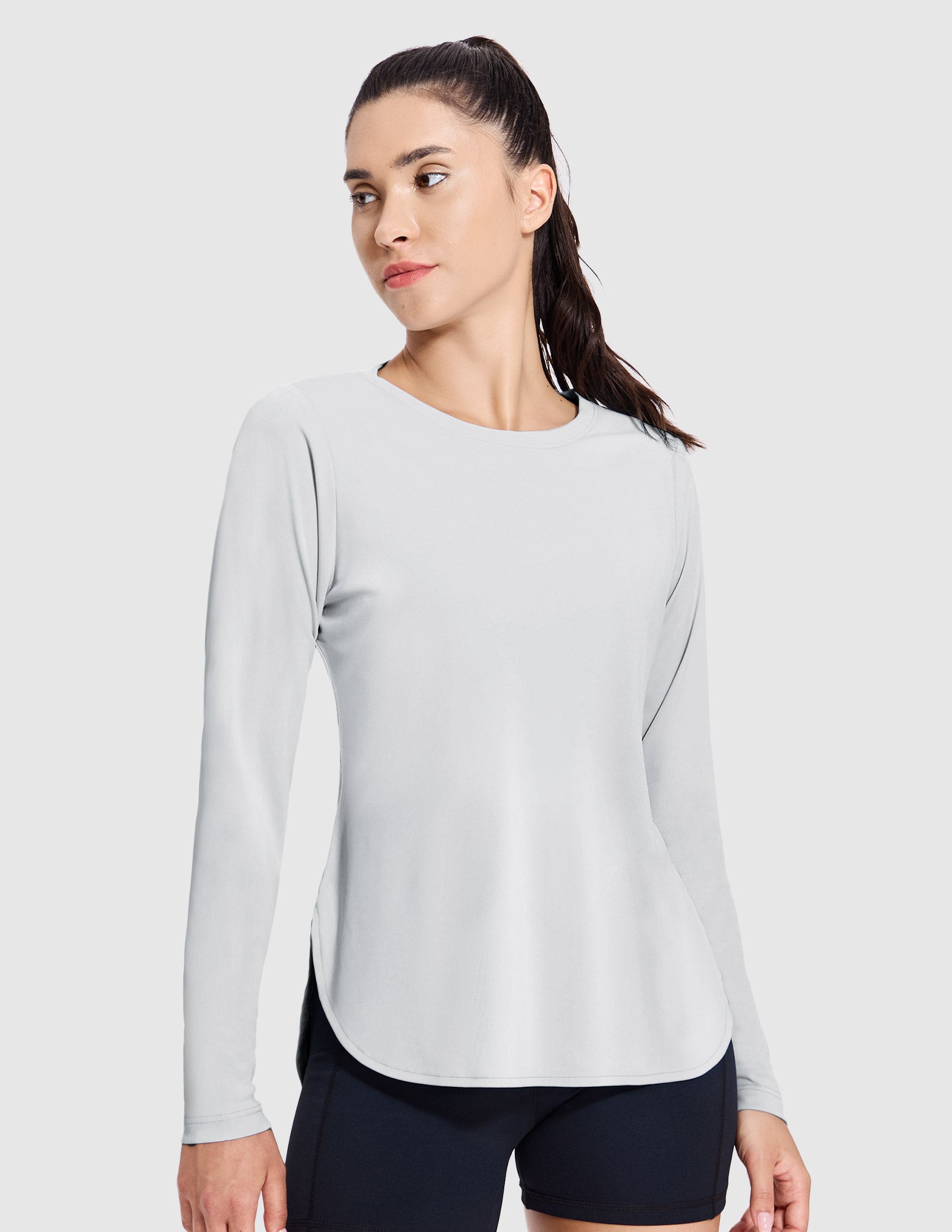 MIER Women's UPF 50 Plus Long Sleeve Running Shirt Sun Protection and Style Women Active Shirt