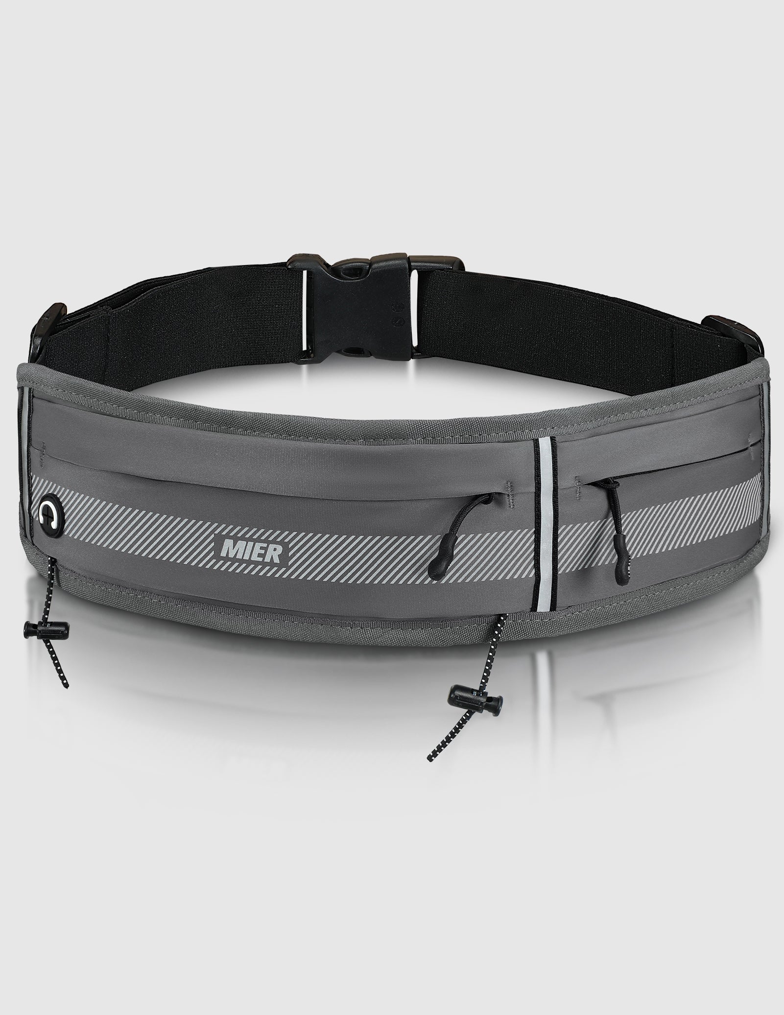 MIER Running Belt Slim Waist Pack with Bib Clips Phone Holder Running Belt