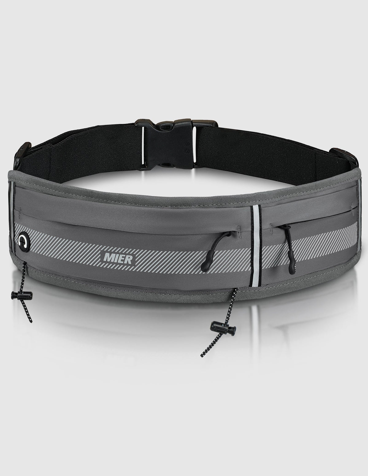 MIER Running Belt Slim Waist Pack with Bib Clips Phone Holder Running Belt