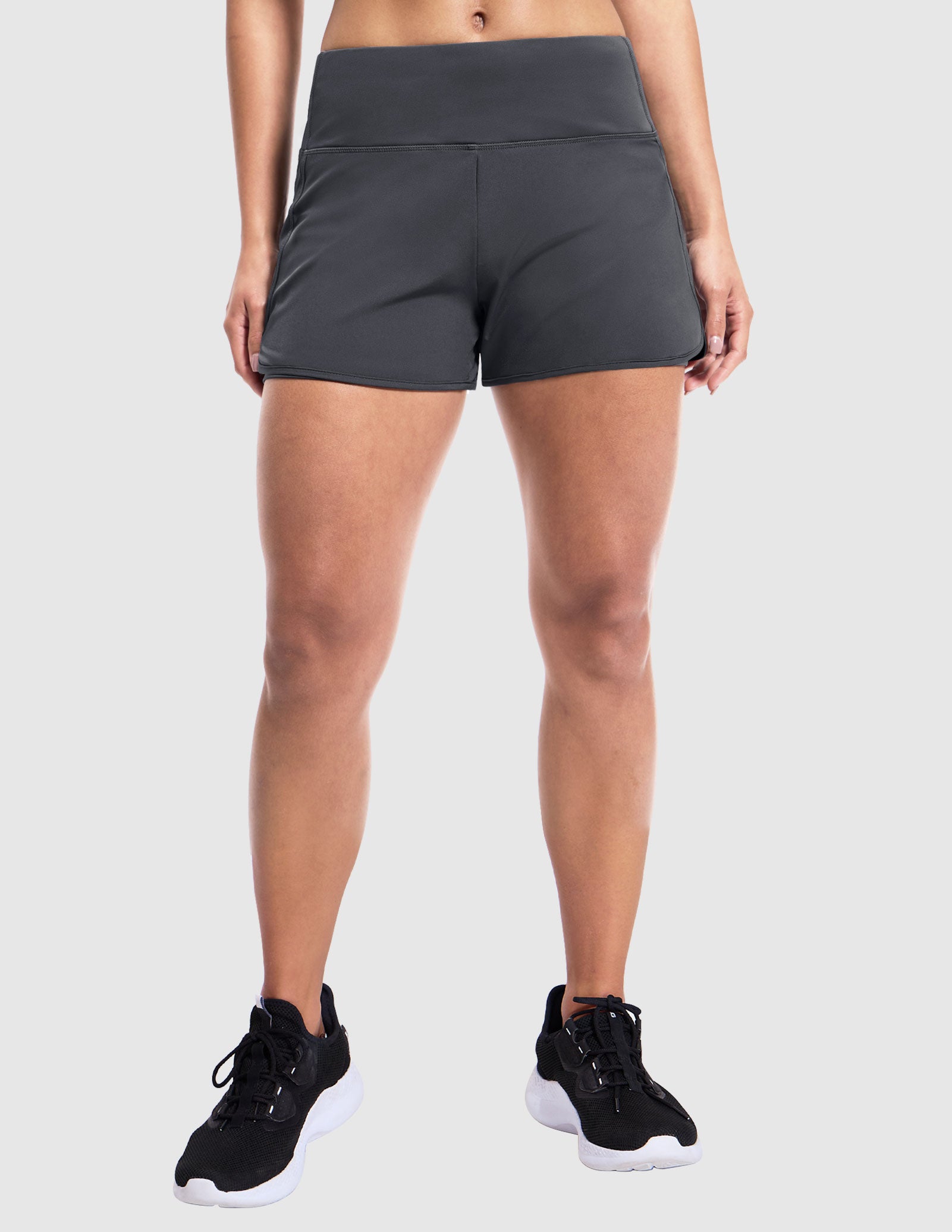 MIER Women's 2 in 1 Running Shorts with Liner and Zipper Pocket 3 Inch Women Shorts