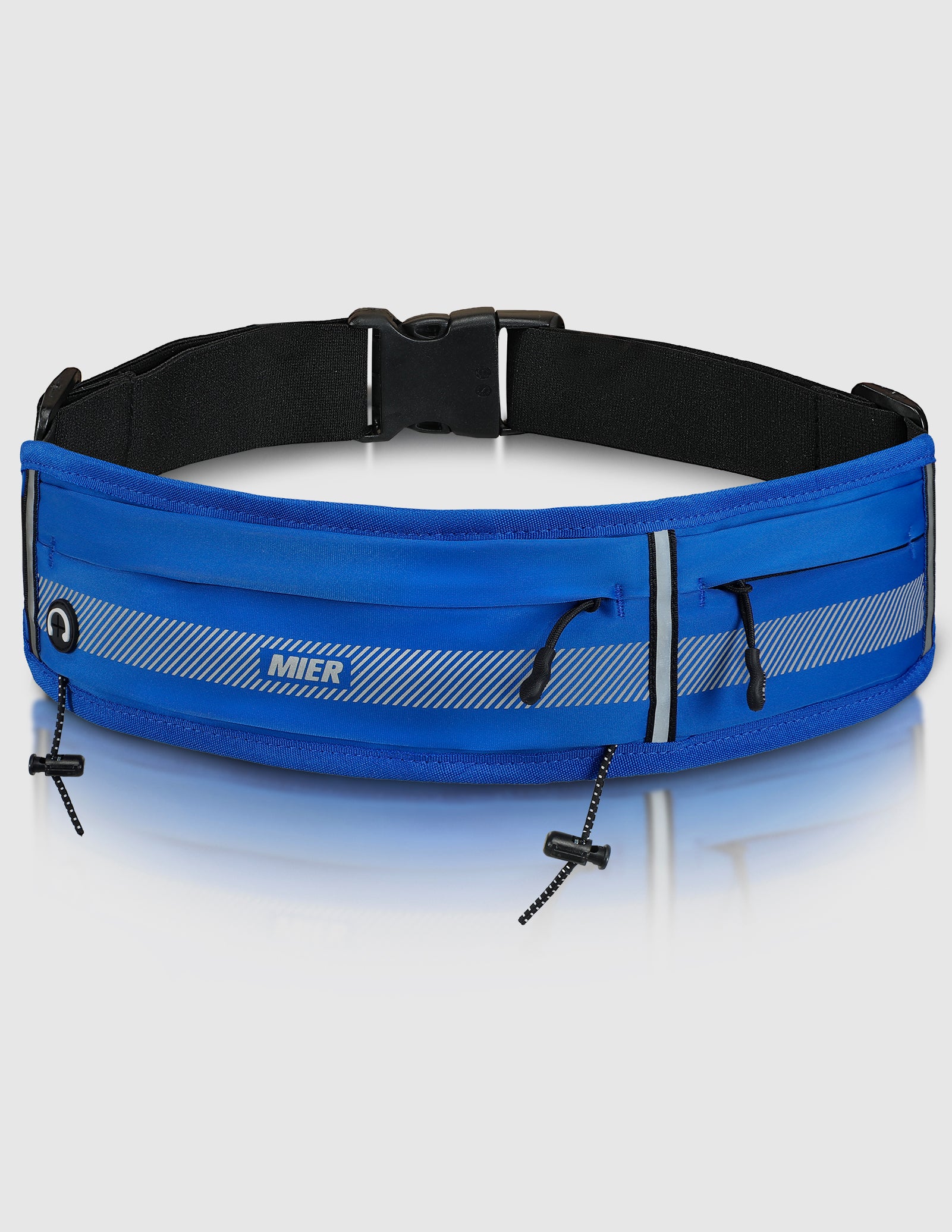 MIER Running Belt Slim Waist Pack with Bib Clips Phone Holder Running Belt