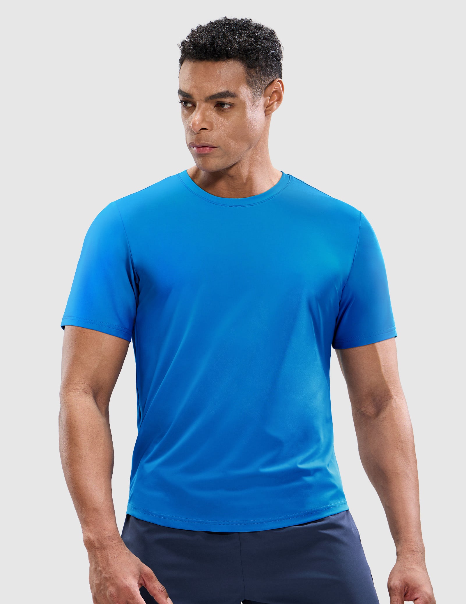 MIER Men’s Workout T-Shirt Dry Fit Short Sleeve UPF 50+ Running Tee Men's T-Shirts Classic Blue / S