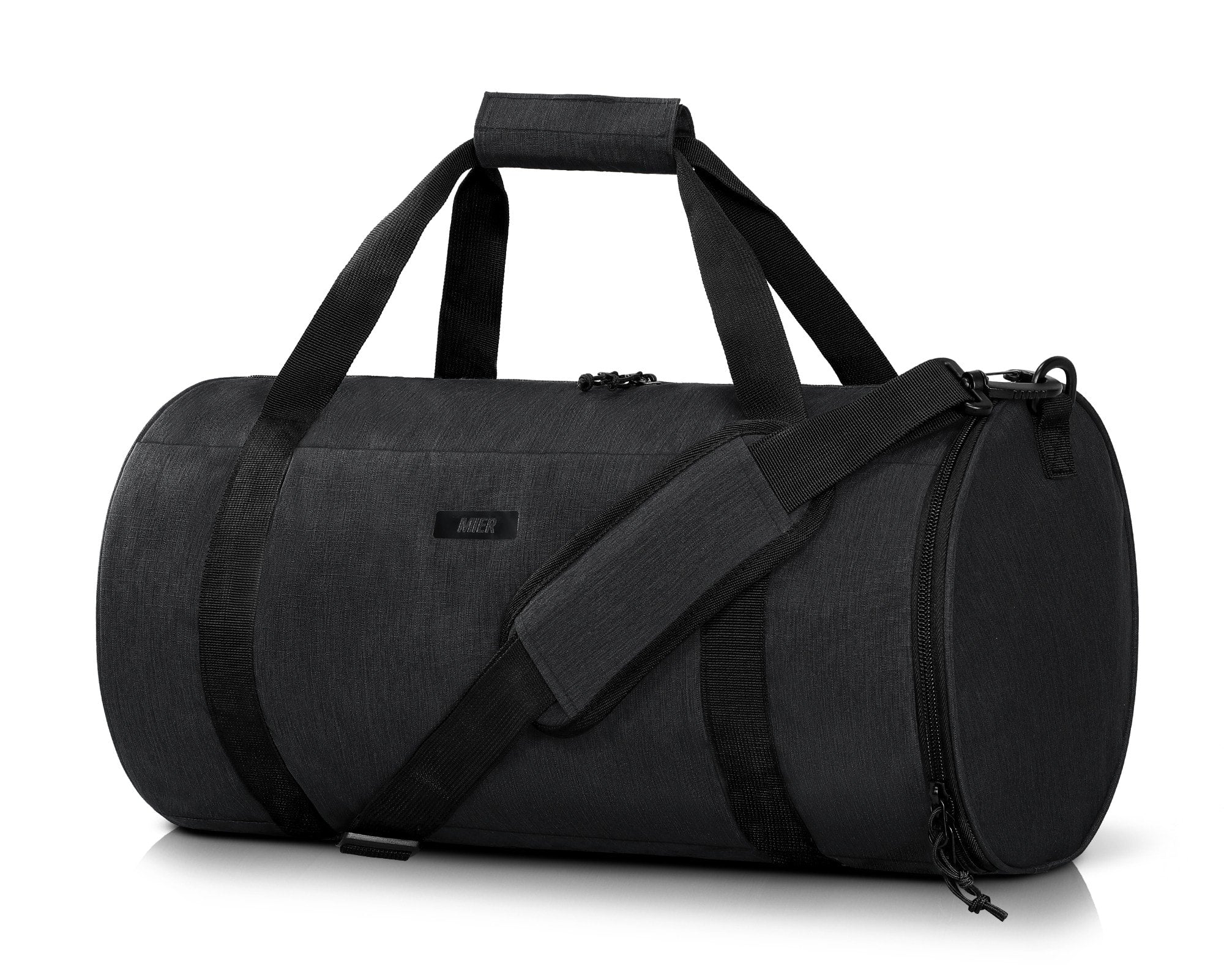 MIER Sports Duffle Bag with Shoe & Wet Pocket Gym Duffel Bag Black / 24L