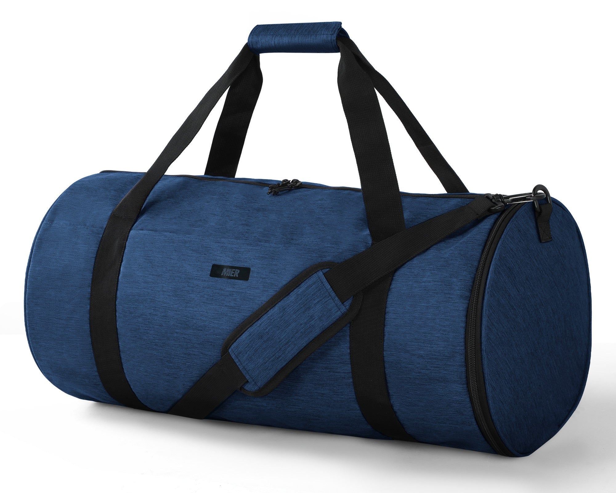 MIER Sports Duffle Bag with Shoe & Wet Pocket Gym Duffel Bag Navy Blue / 35L