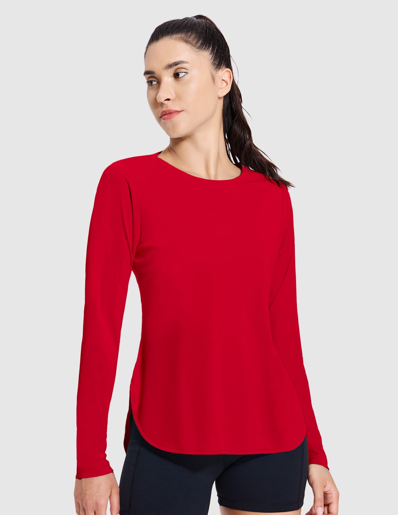 MIER Women's UPF 50 Plus Long Sleeve Running Shirt Sun Protection and Style Women Active Shirt
