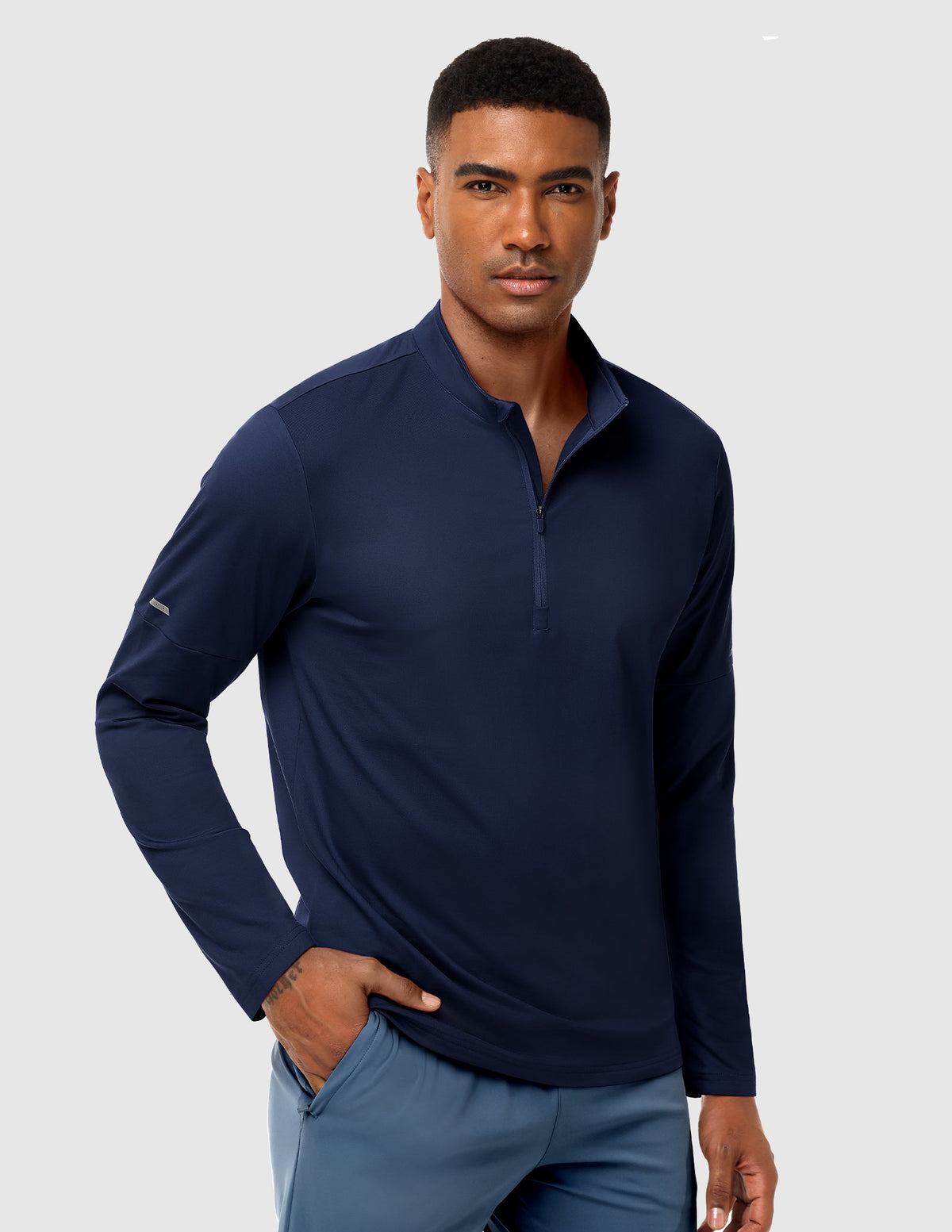 MIER Men’s Workout Sweatpants Lightweight Jogging Track Pants with 3 Zipper Pockets Men's T-Shirts Navy / S
