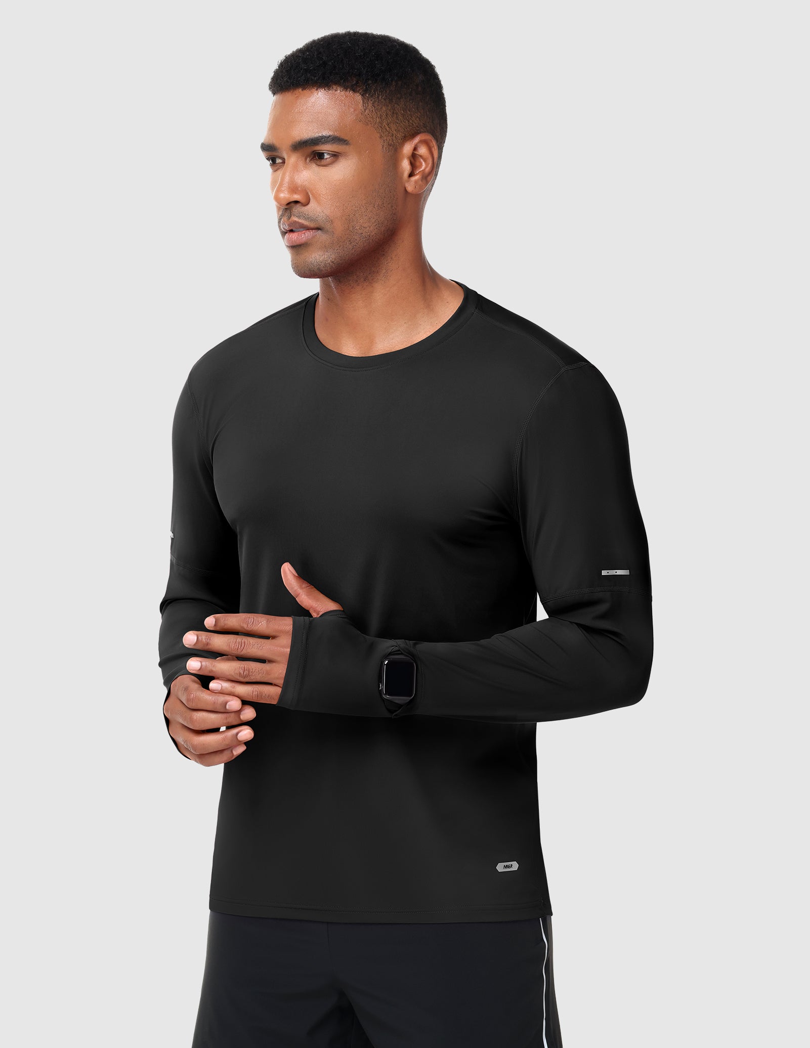 MIER Men’s Long Sleeve Shirt UPF 50+ Quick Dry UV Protection Tee Men's T-Shirts Black / XS