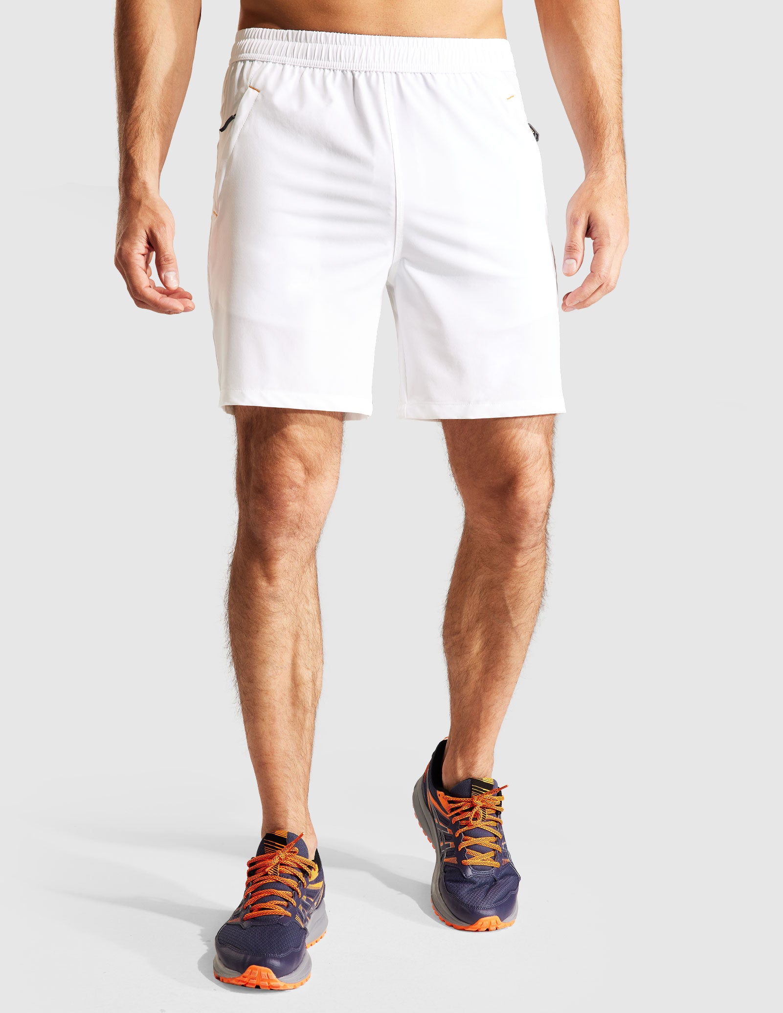 Pantalones cortos para correr de secado rápido para hombre con bolsillo con cremallera de 7 pulgadas