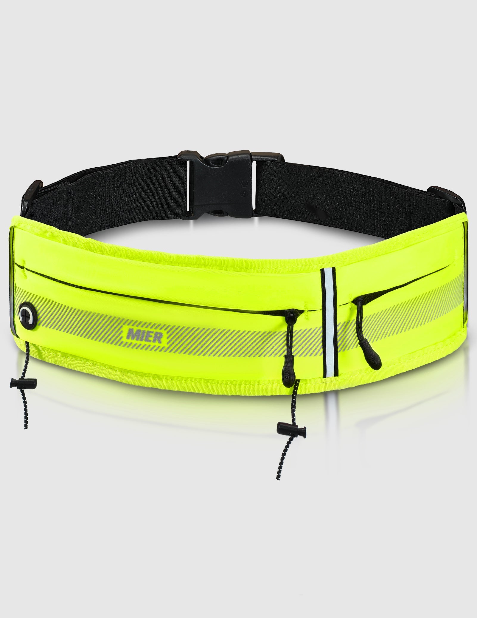 MIER Running Belt Slim Waist Pack with Bib Clips Phone Holder Running Belt