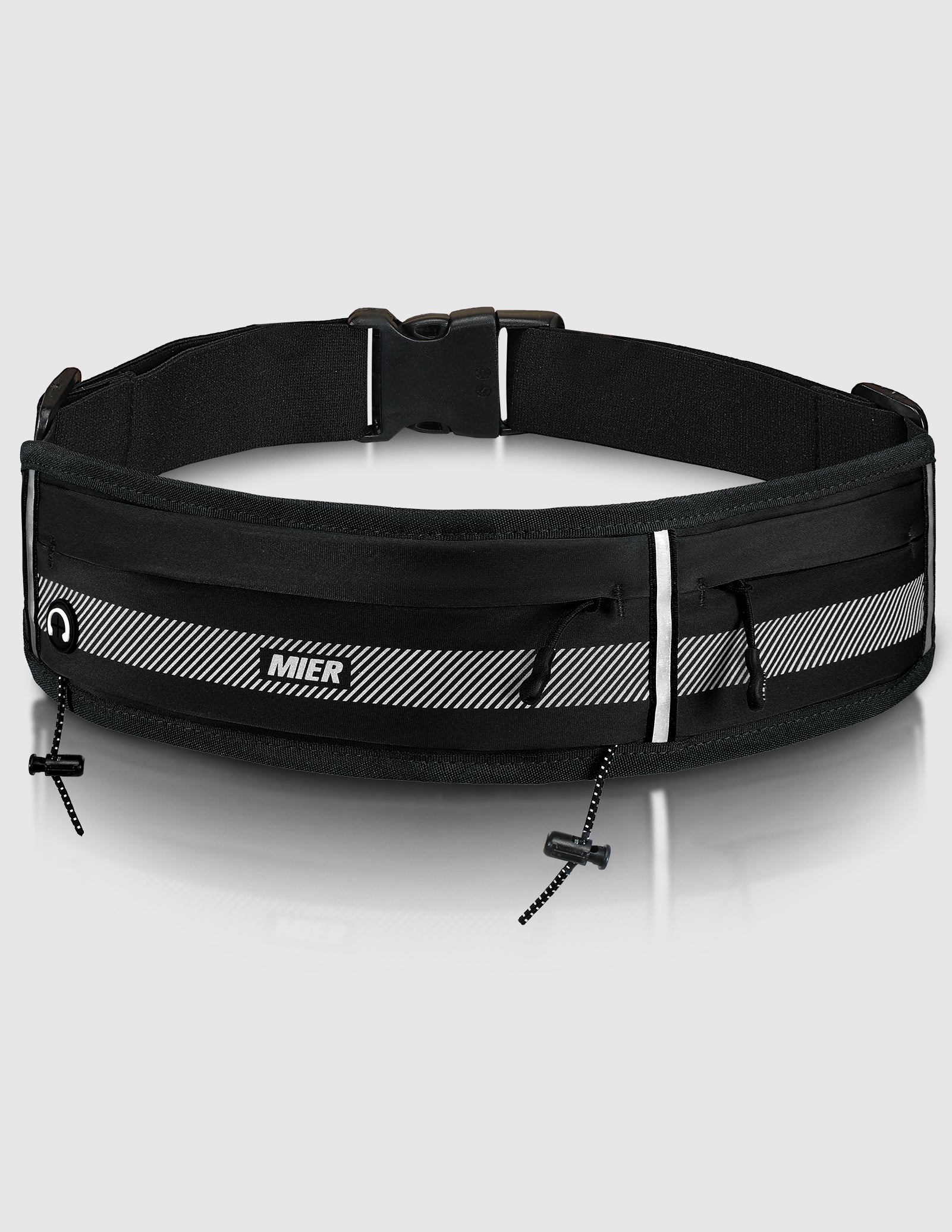 MIER Running Belt Slim Waist Pack with Bib Clips Phone Holder Running Belt