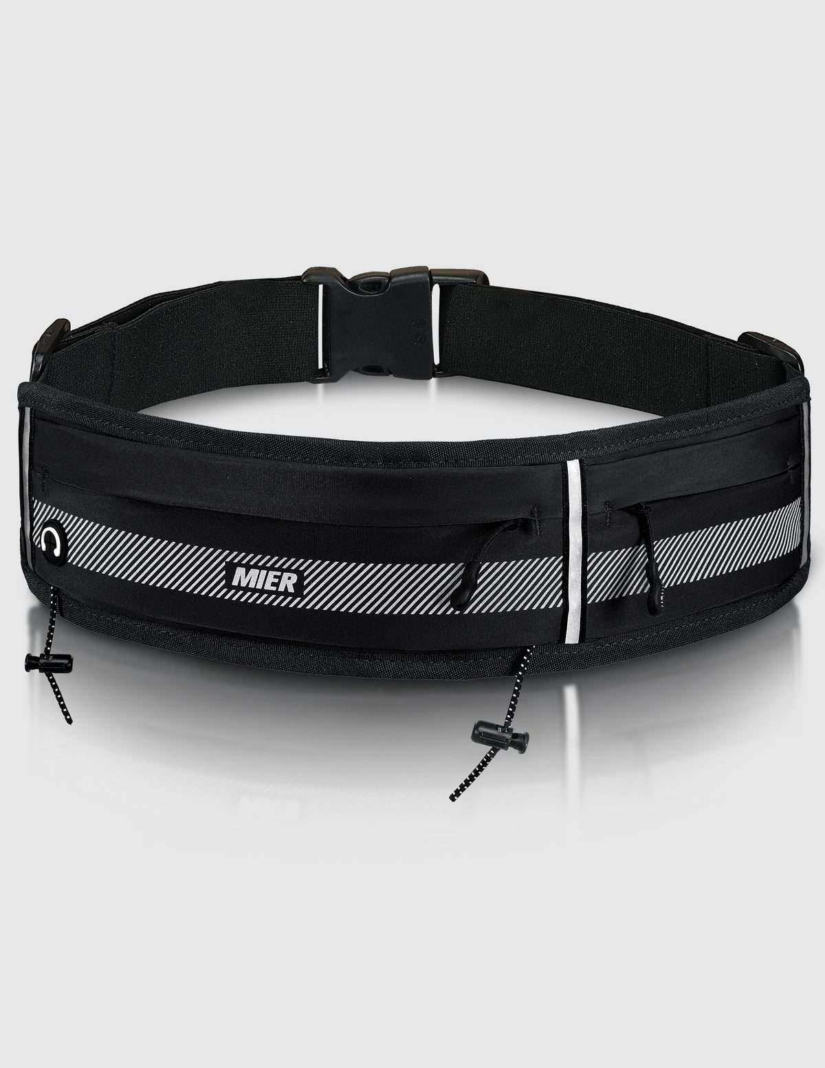 MIER Running Belt Slim Waist Pack with Bib Clips Phone Holder Running Belt
