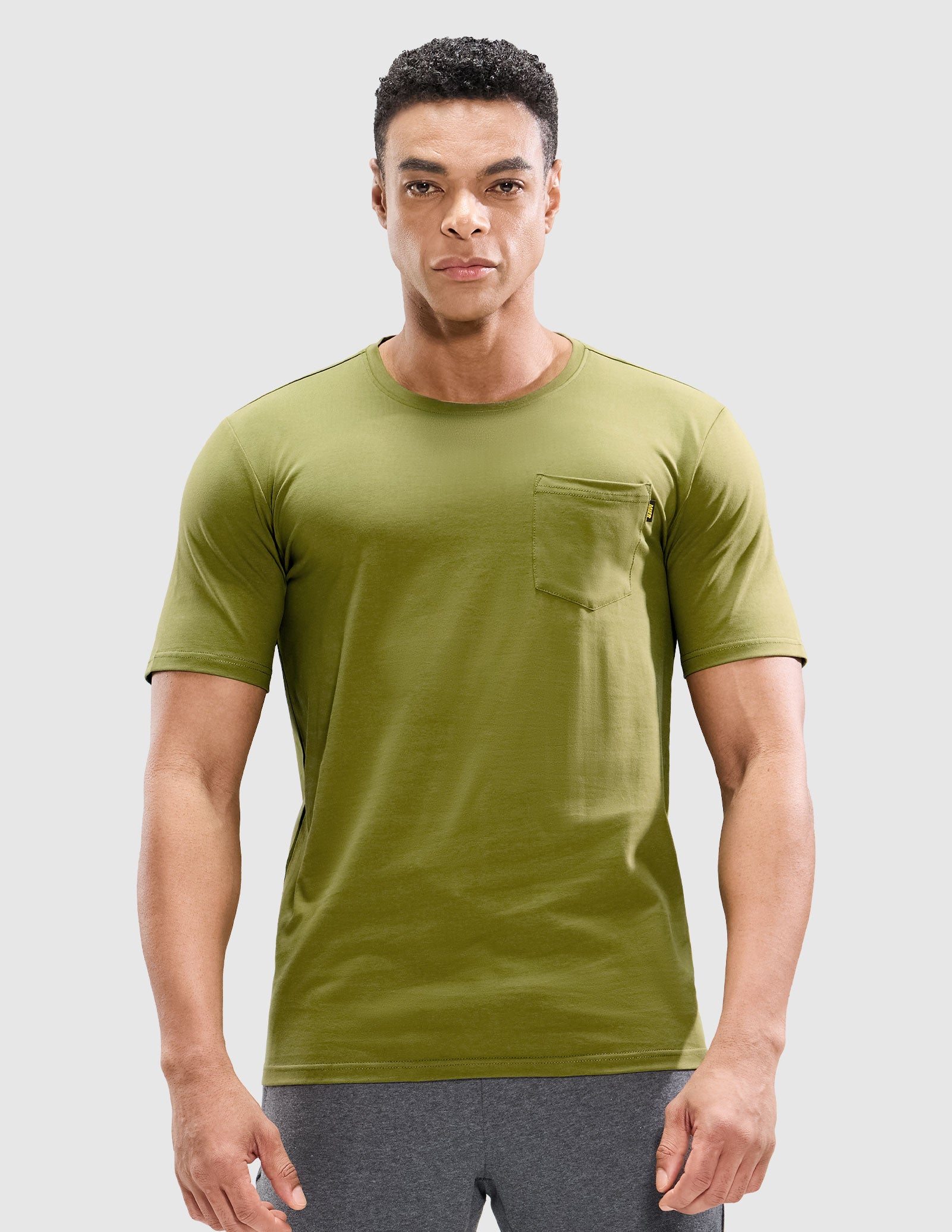 Men's Cotton T-Shirts with Pocket Soft Crewneck Tee