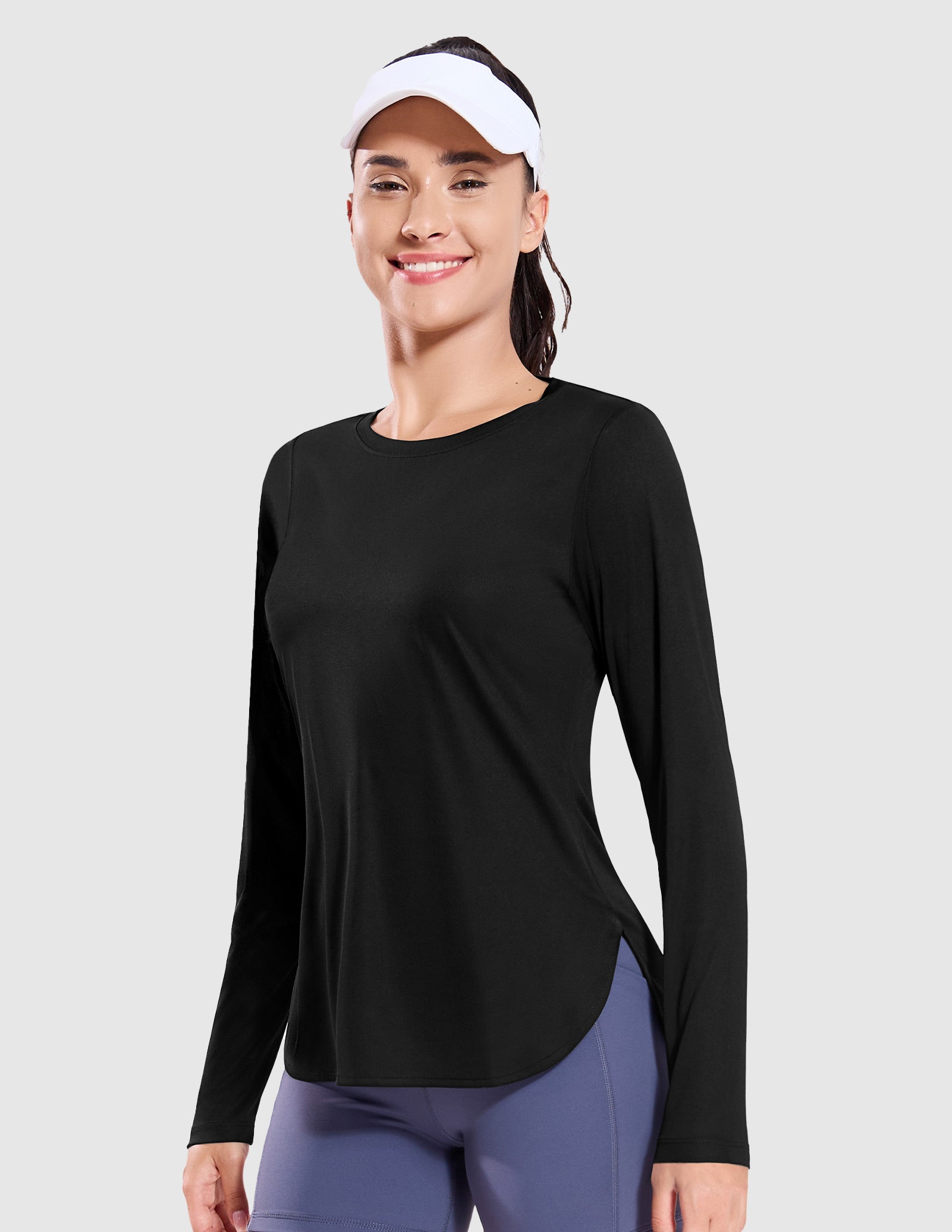MIER Women's UPF 50 Plus Long Sleeve Running Shirt Sun Protection and Style Women Active Shirt