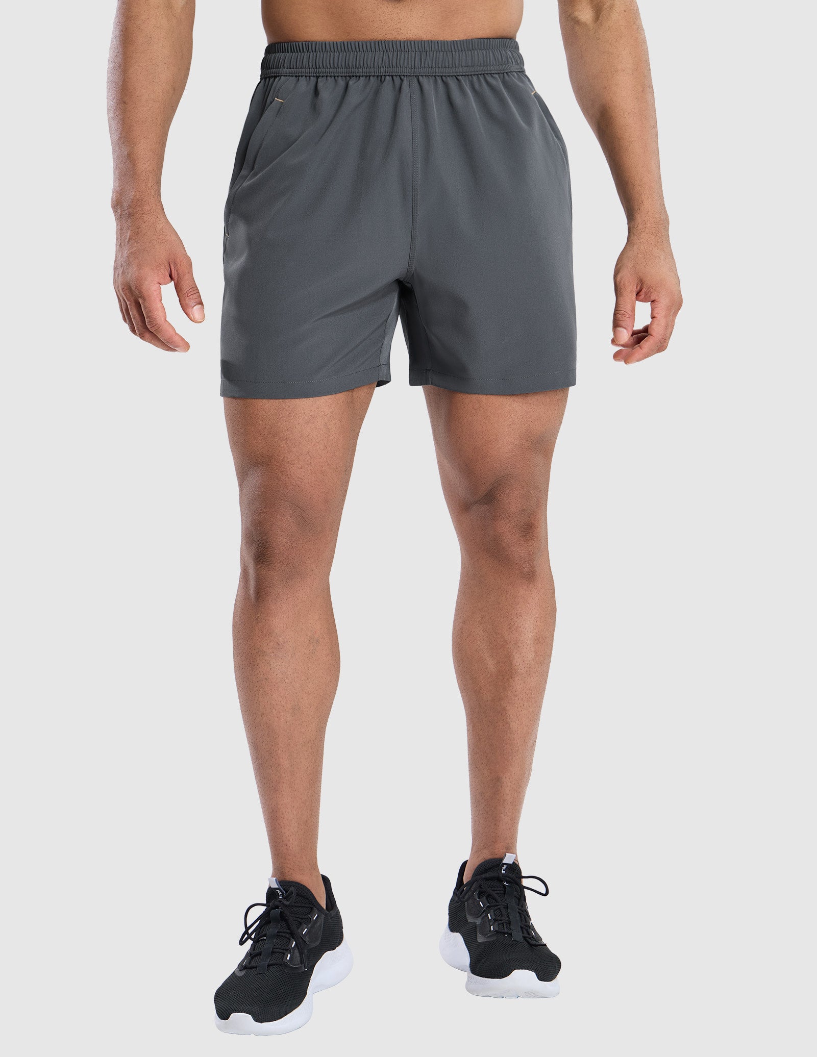 MIER Men's 5 Inch Dry Fit Running Shorts with Zipper Pockets Men's Shorts