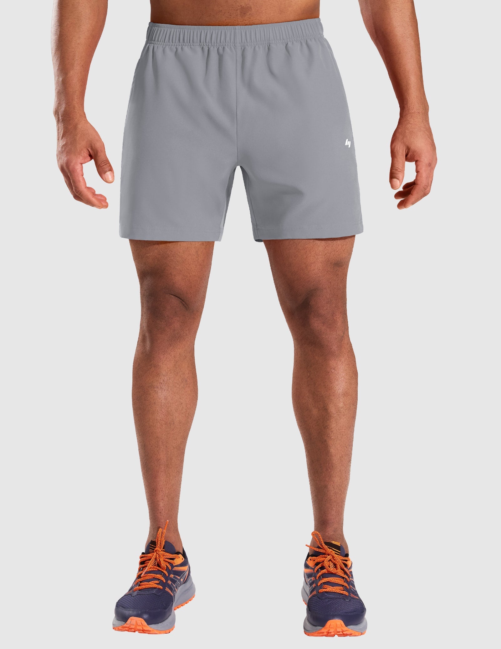 MIER Men’s 5" Athletic Running Shorts Quick Dry Workout Gym Shorts 3 Pockets Men's Shorts Light Grey / XS