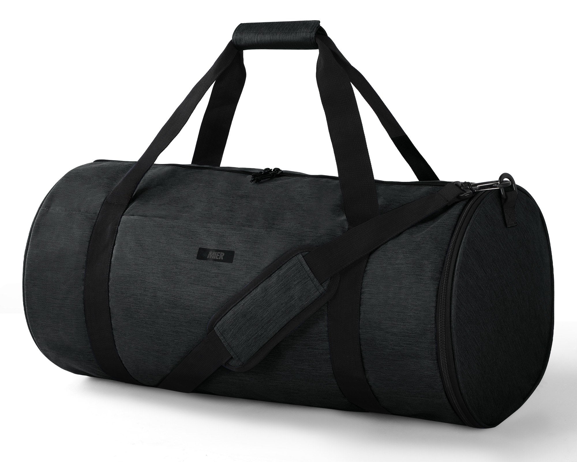 MIER Sports Duffle Bag with Shoe & Wet Pocket Gym Duffel Bag Black / 35L