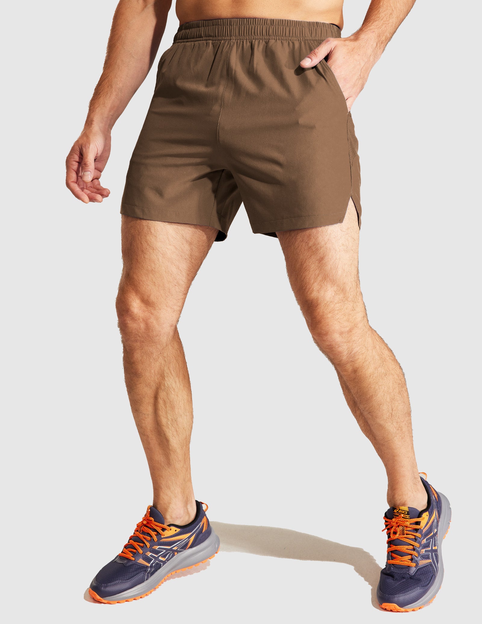 Pantaloncini da corsa da allenamento da uomo Pantaloncini attivi da 5 pollici con tasche