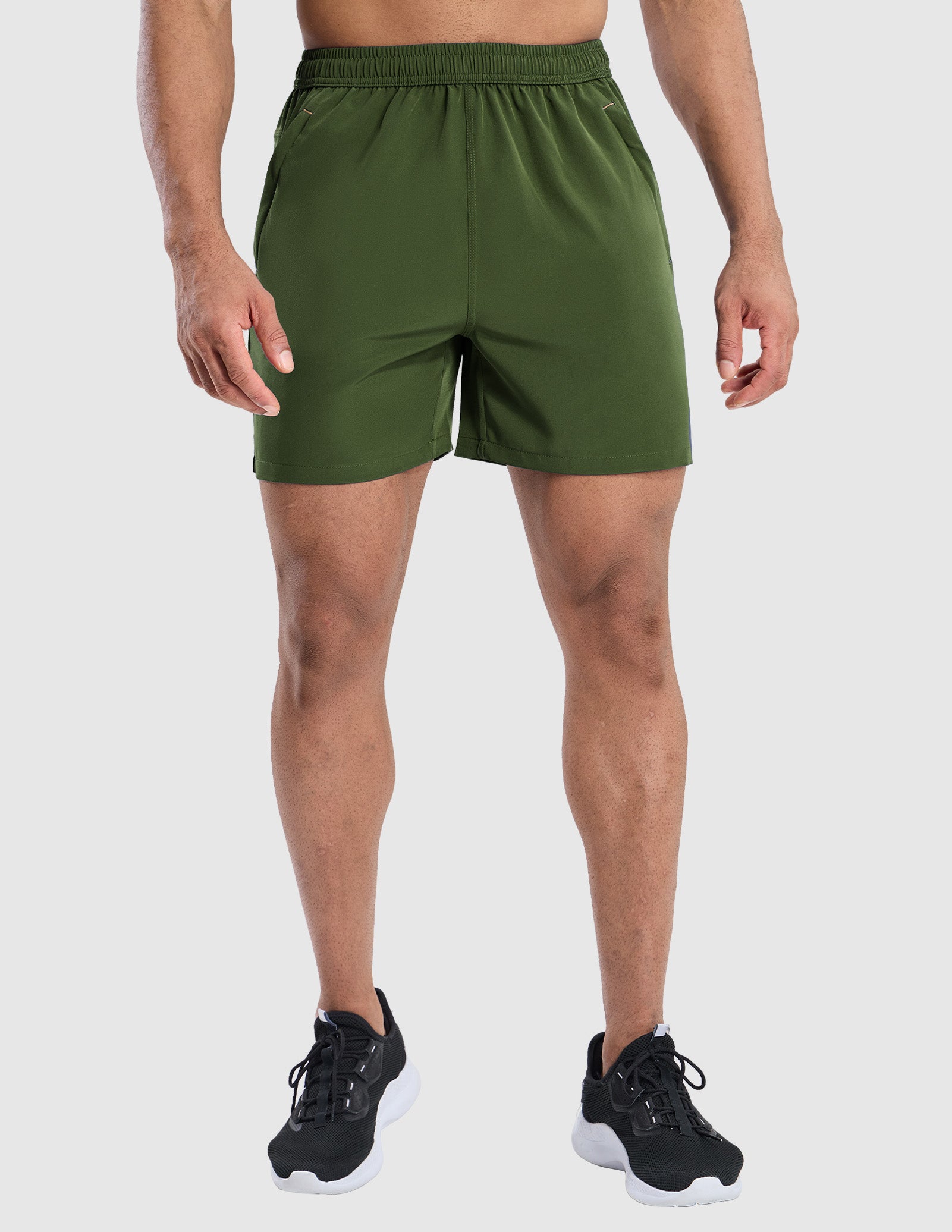 MIER Men's 5 Inch Dry Fit Running Shorts with Zipper Pockets Men's Shorts
