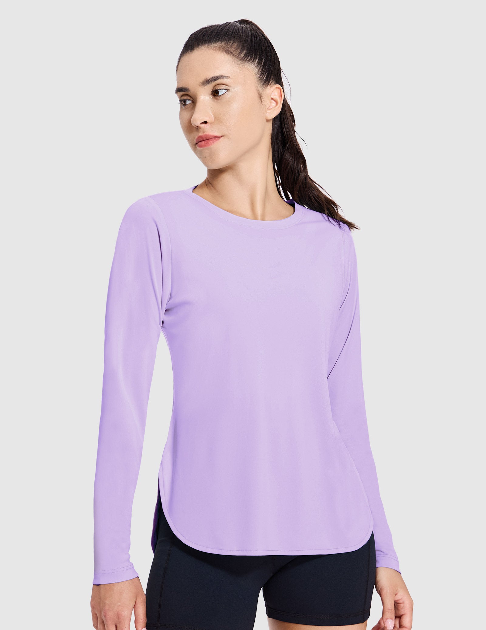 MIER Women's UPF 50 Plus Long Sleeve Running Shirt Sun Protection and Style Women Active Shirt