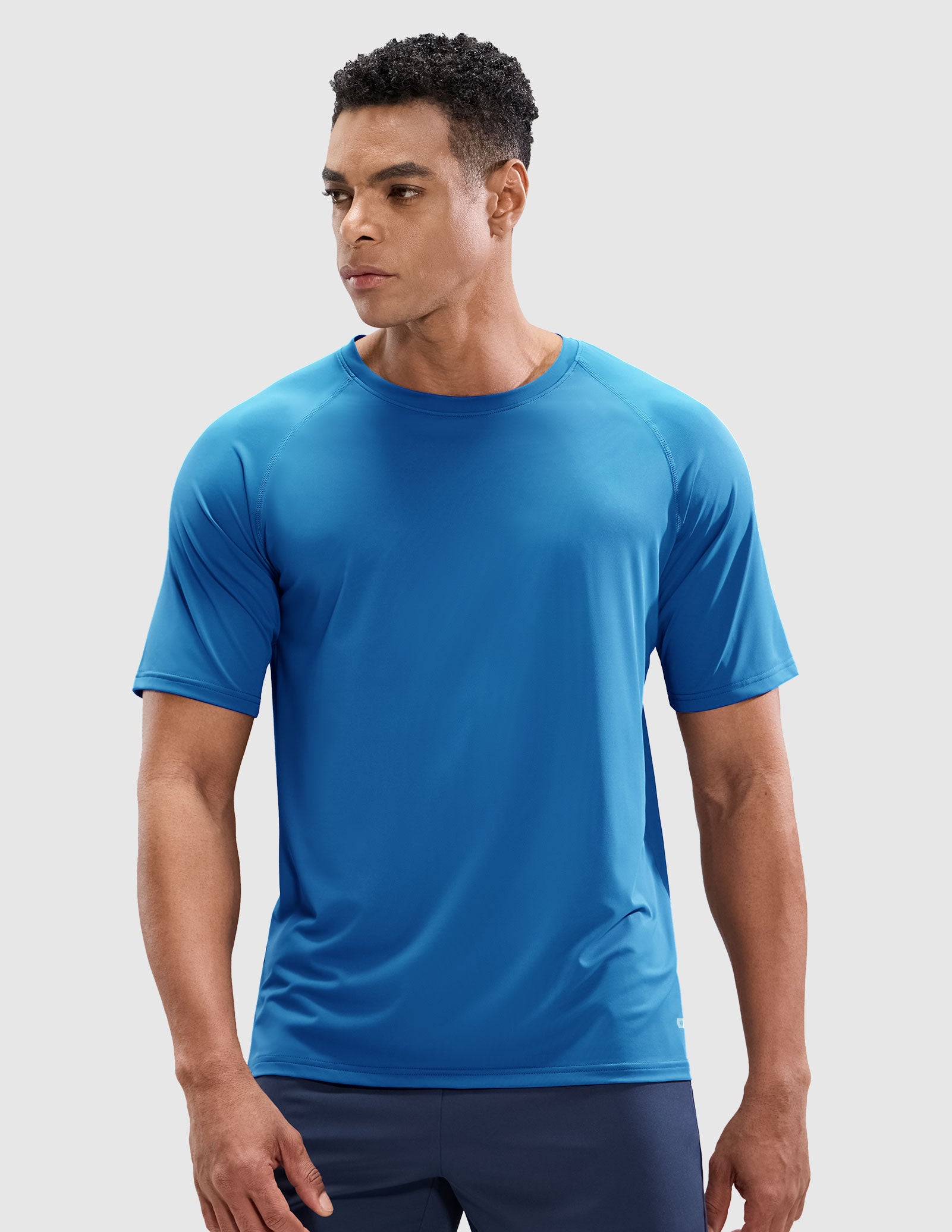 MIER Men's Workout T Shirts Stretchy Quick Dry and Moisture Wicking Men's T-Shirts Classic Blue / S