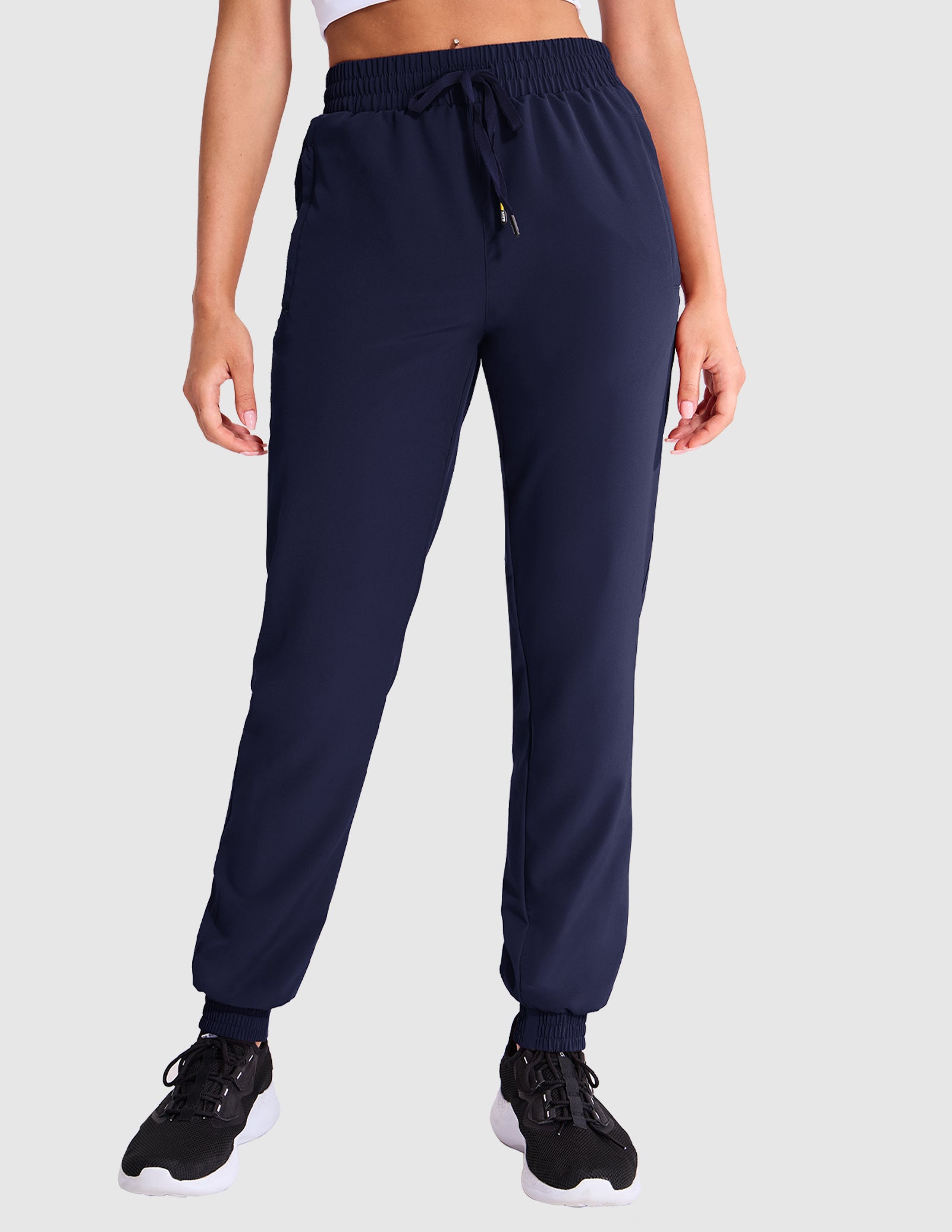 Women's Lightweight Jogger Pants with Zipper Pockets