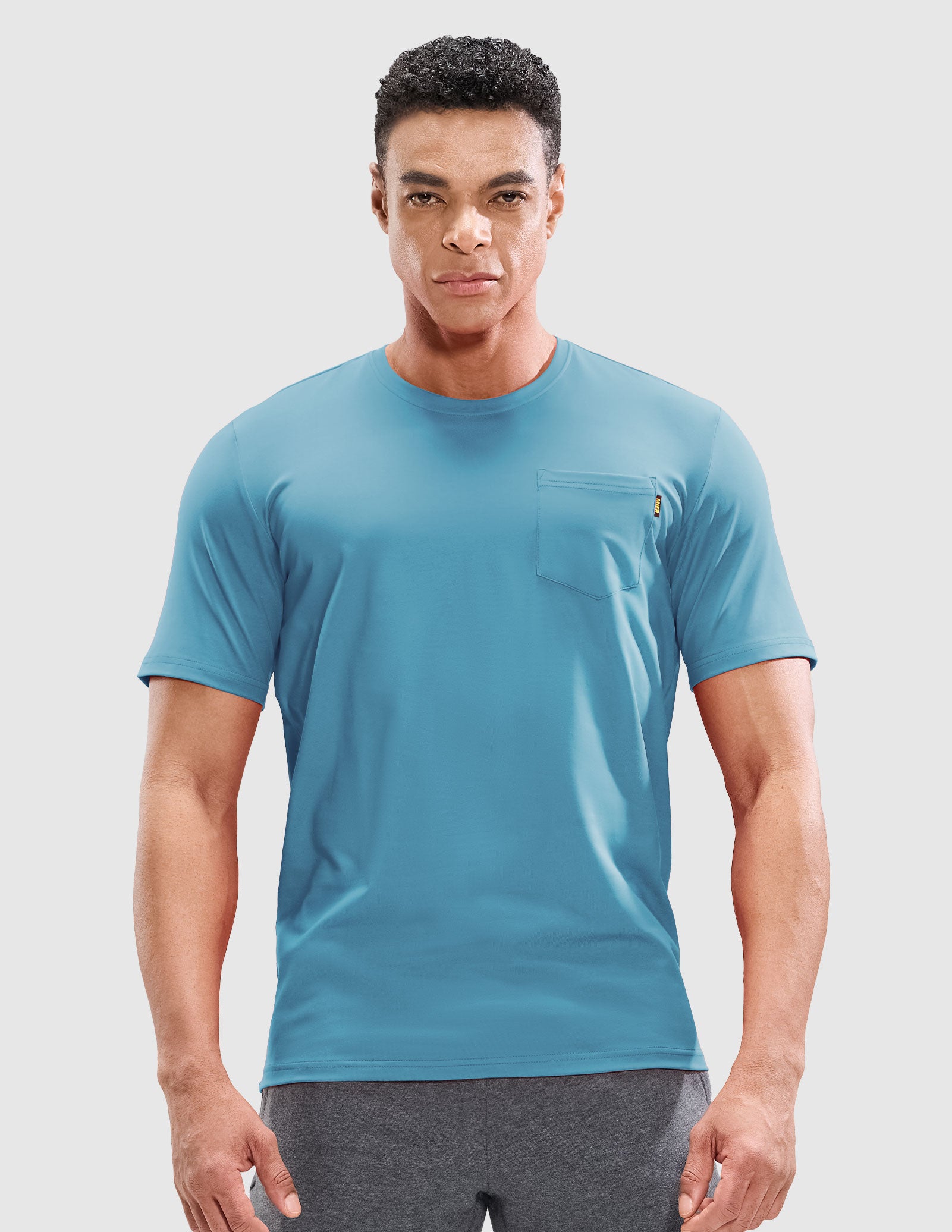 Men's Cotton T-Shirts with Pocket Soft Crewneck Tee