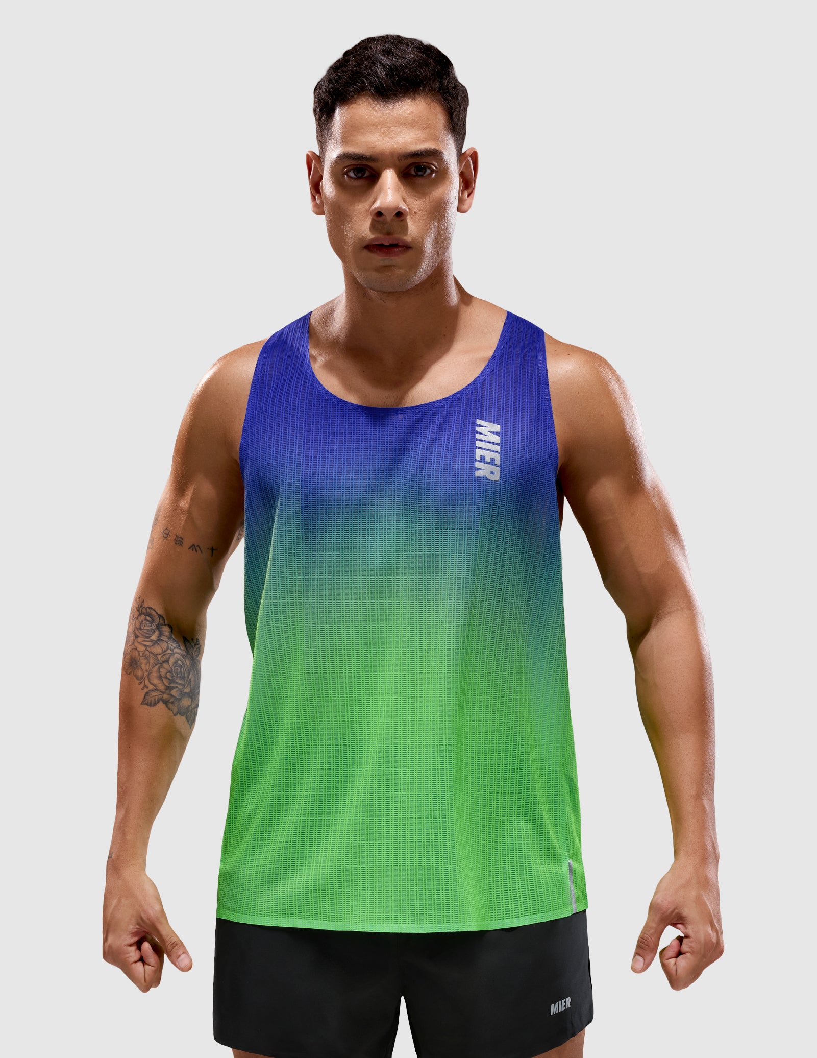MIER Men’s Running Race Singlet – Ultralight Running Tank Top Men's Tank Top Neon/Blue / S