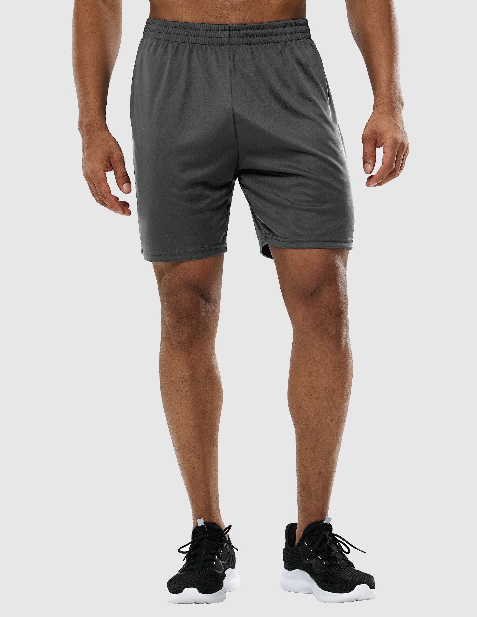 MIER Men Quick-Dry Athletic Running Shorts without Pockets Men's Shorts Grey / XS