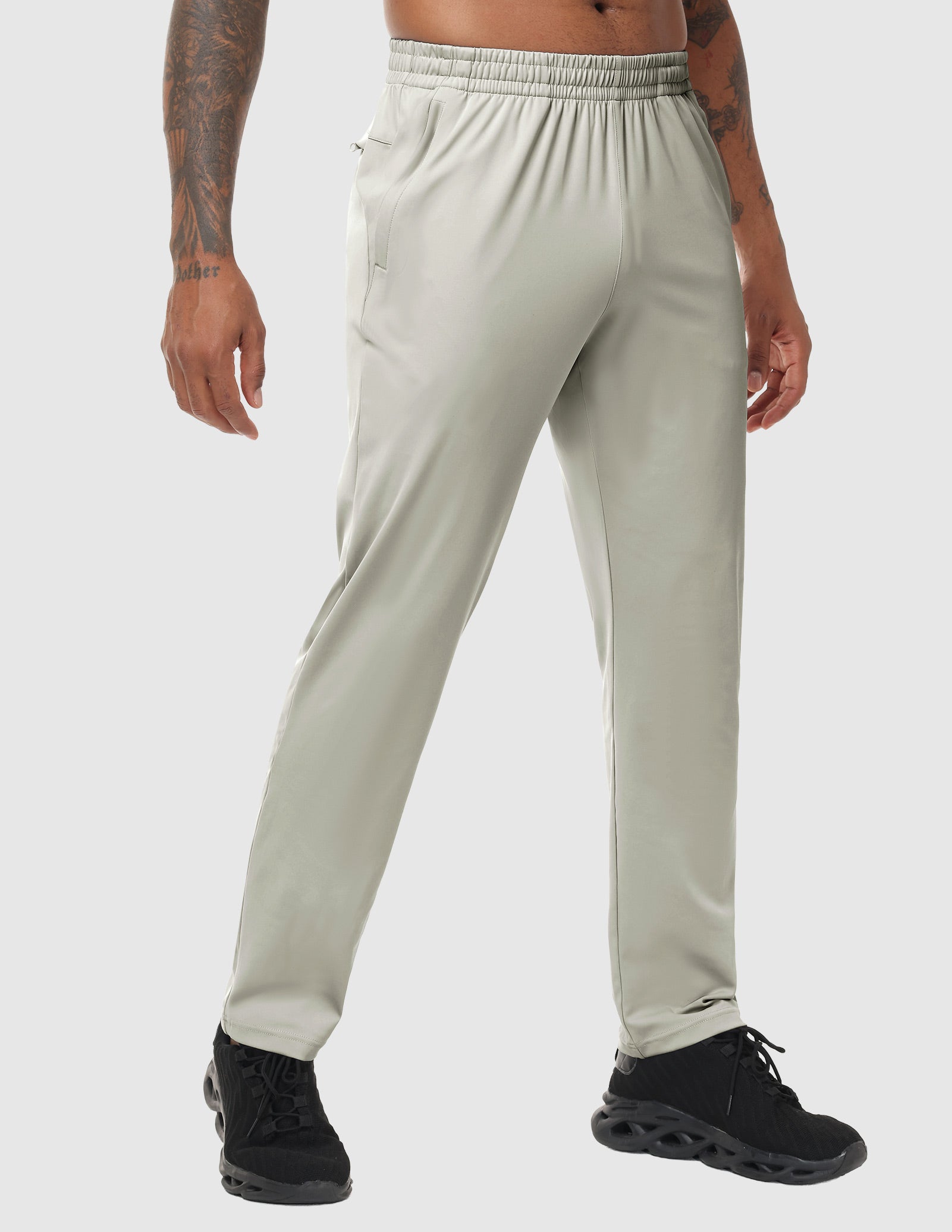 MIER Men’s Workout Sweatpants Lightweight Jogging Track Pants with 3 Zipper Pockets Men's Train Pants Gray / S