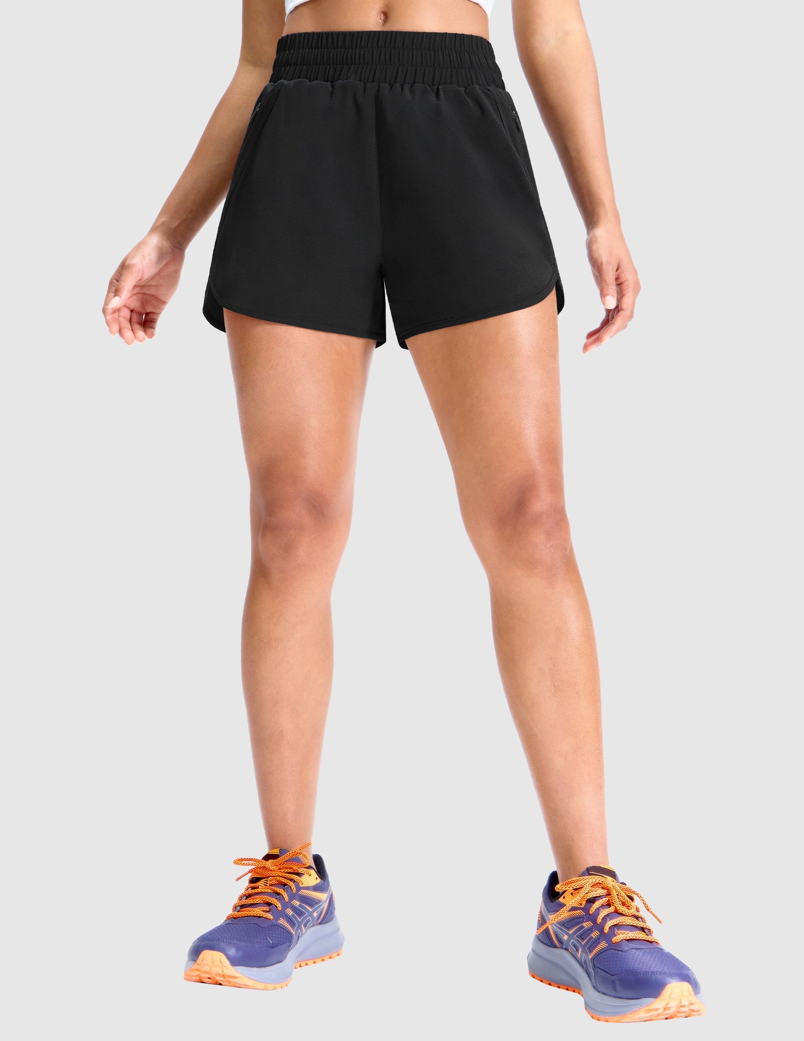MIER Women’s 3” Gym Running Shorts Quick Dry with Mesh Liner & Zipper Pockets Women Shorts Black / XS