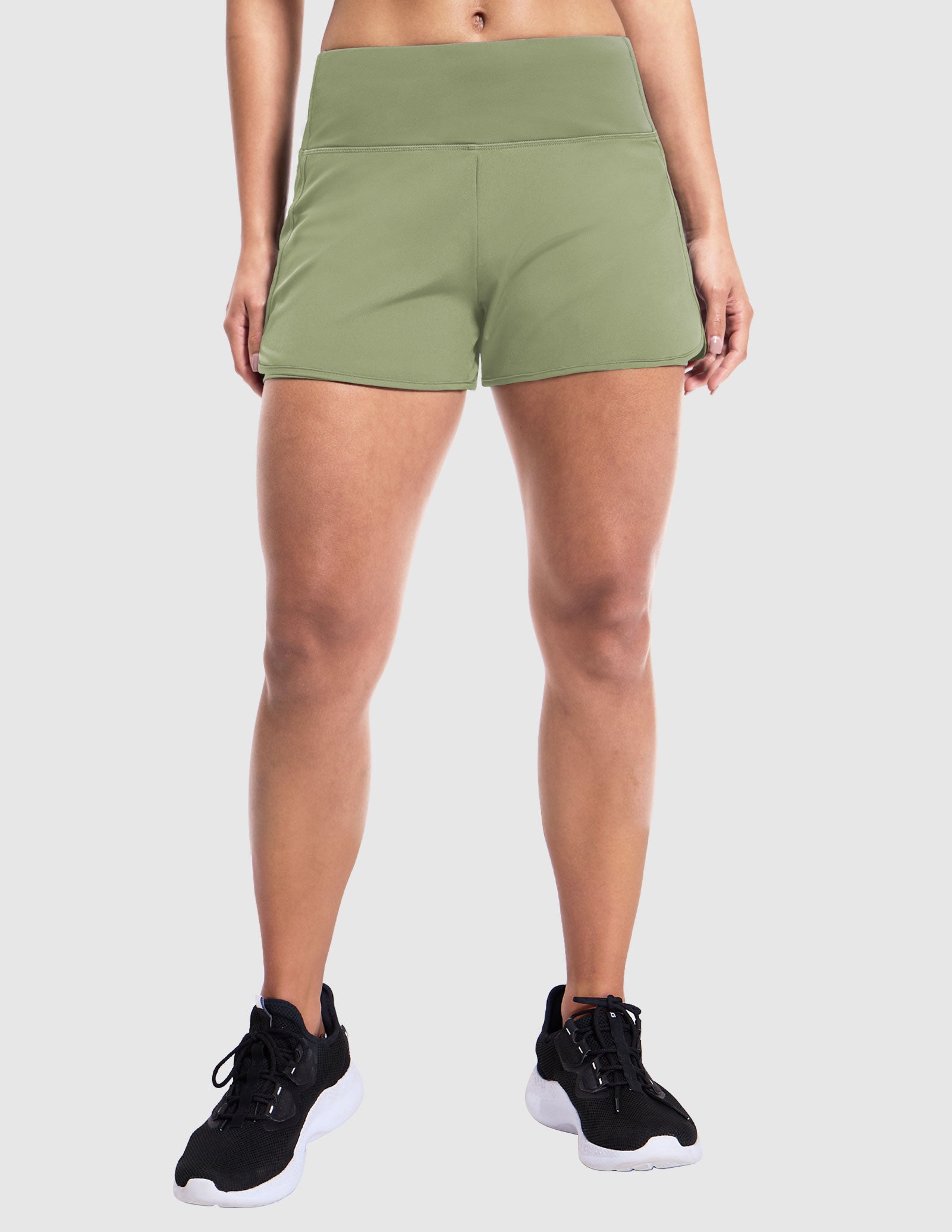 MIER Women's 2 in 1 Running Shorts with Liner and Zipper Pocket 3 Inch Women Shorts